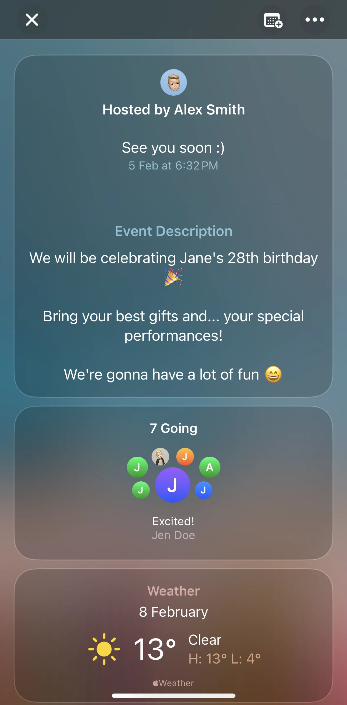 Apple Invites Screen screen in the Guest list flow