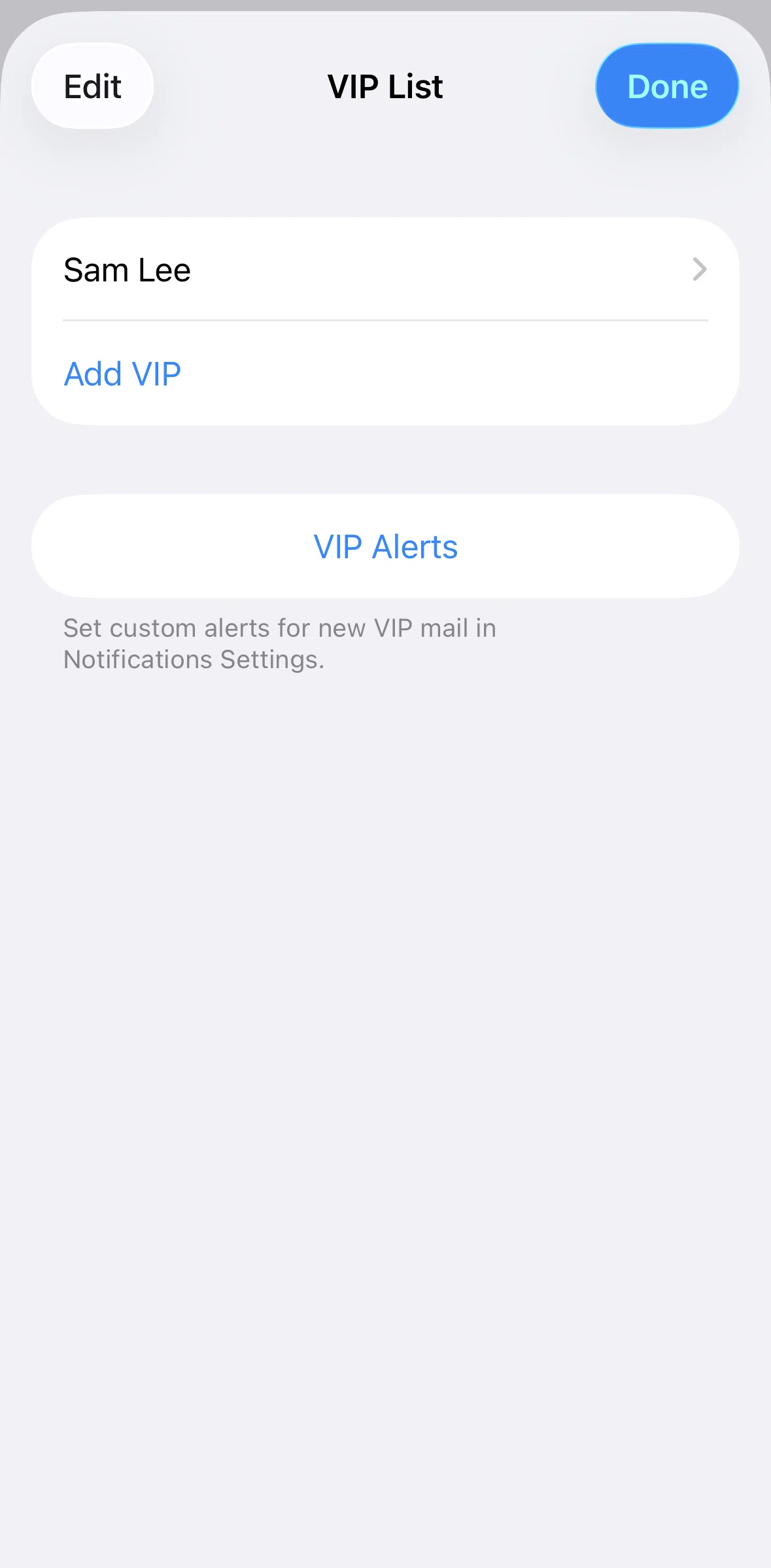 Apple Mail Screen screen in the Adding a contact flow