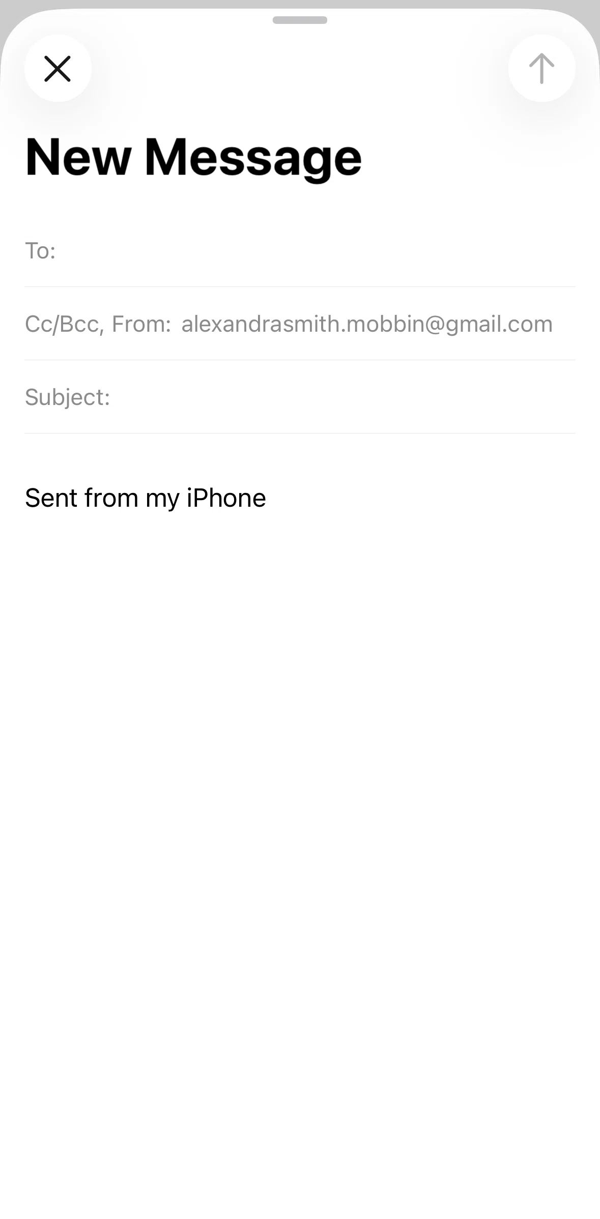 Apple Mail Screen screen in the Adding a recipient (contacts) flow