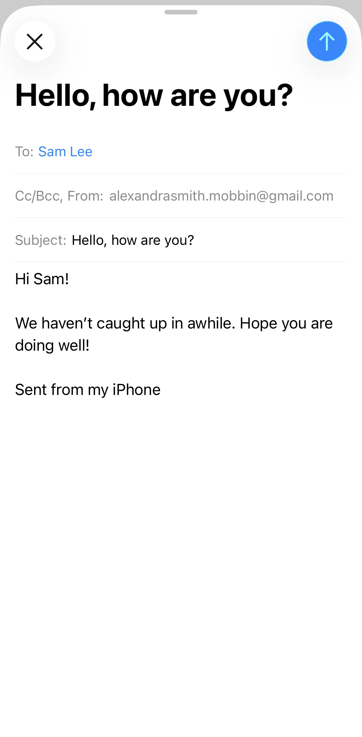 Apple Mail Screen screen in the Formatting text flow