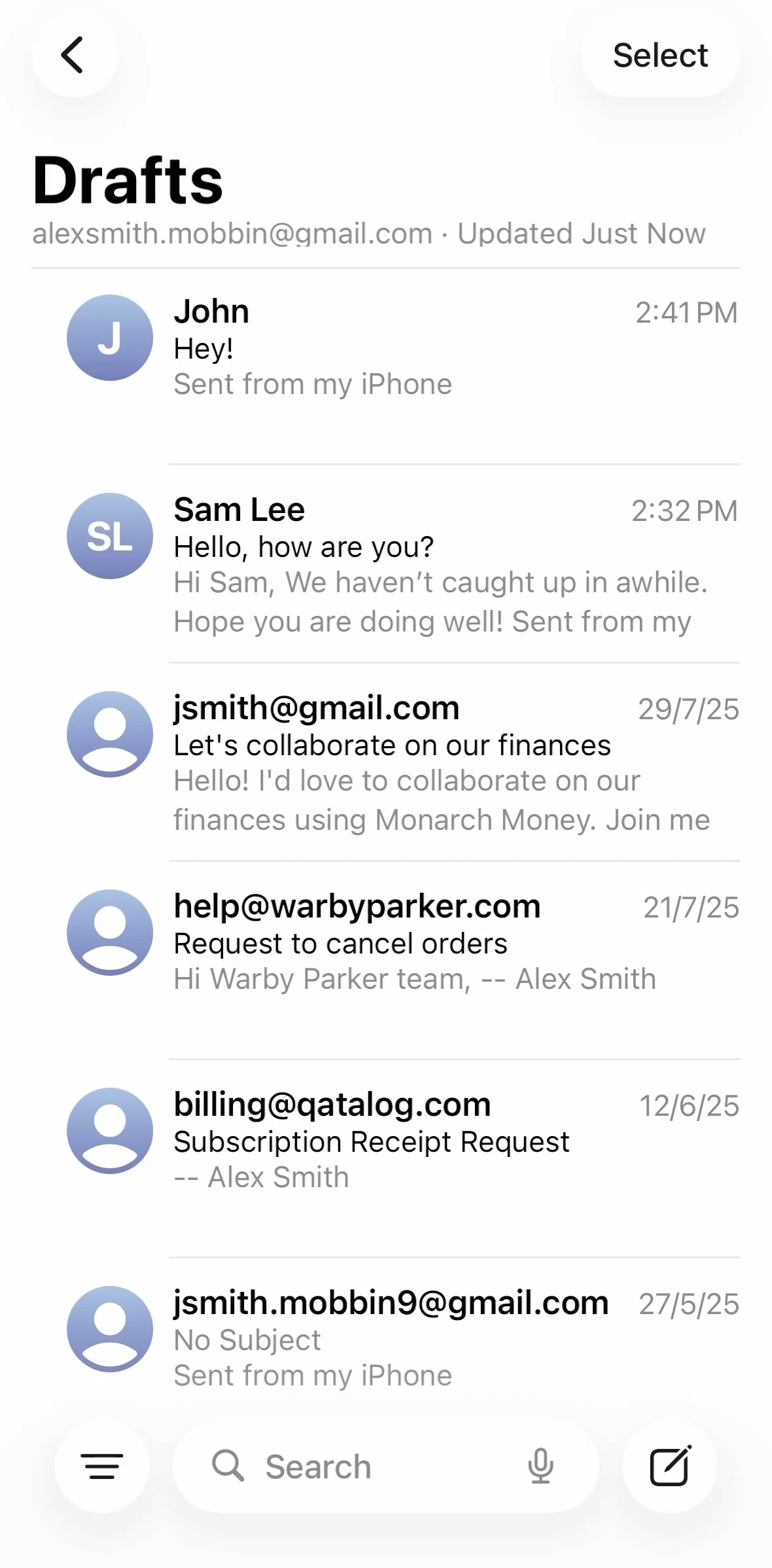 Apple Mail Screen screen in the Setting a reminder flow