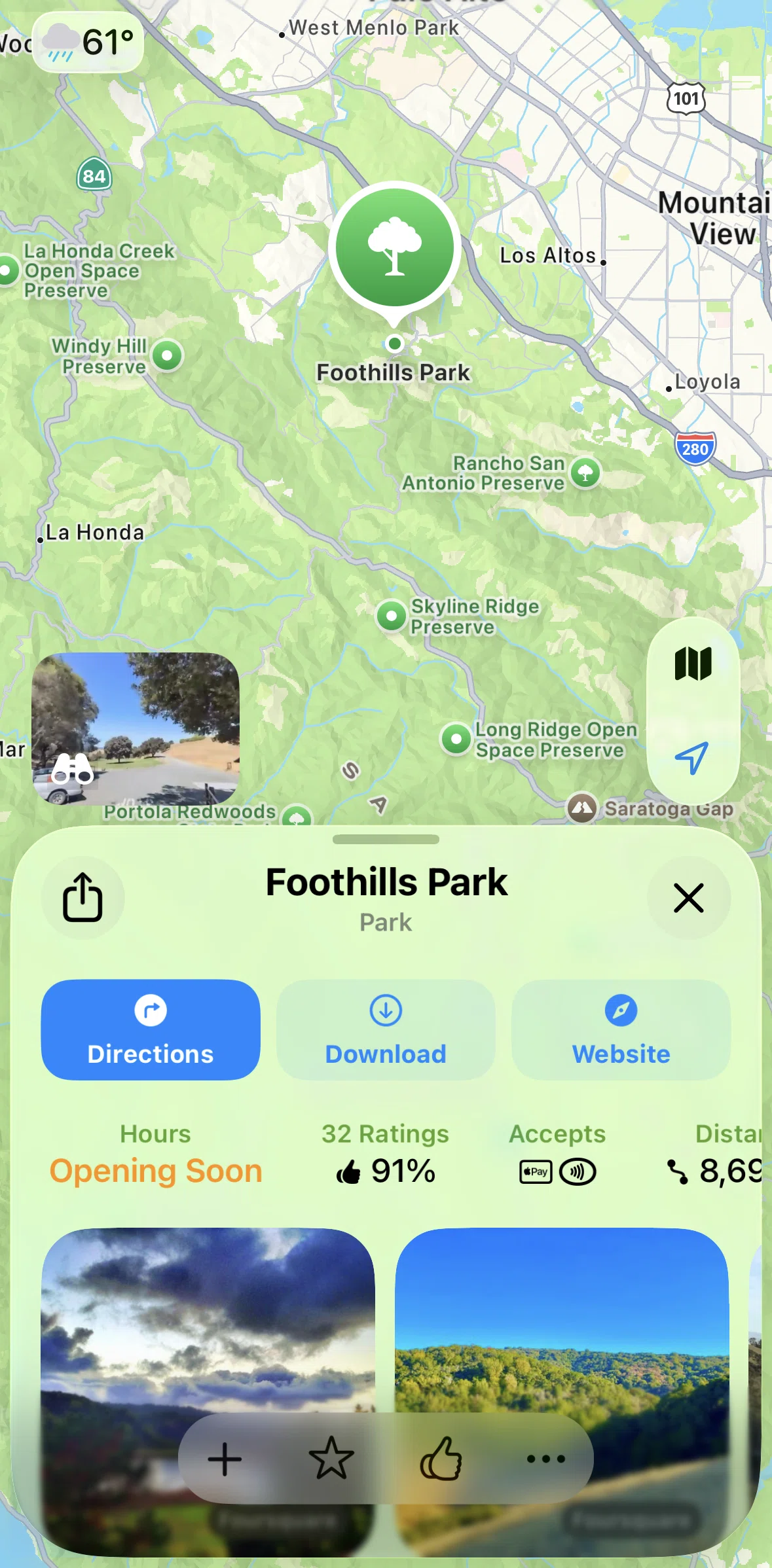 Apple Maps Screen screen in the 360 view flow