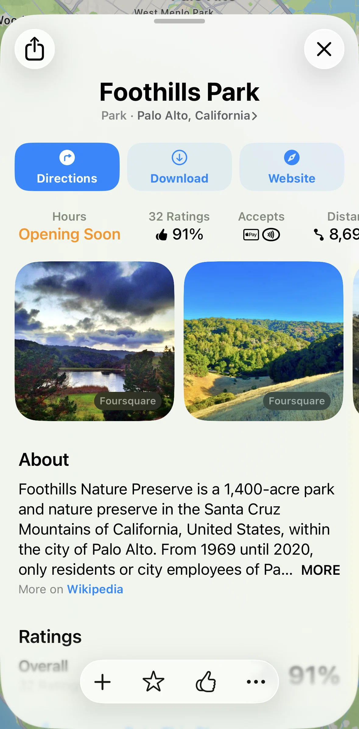 Apple Maps Screen screen in the Directions(drive) flow