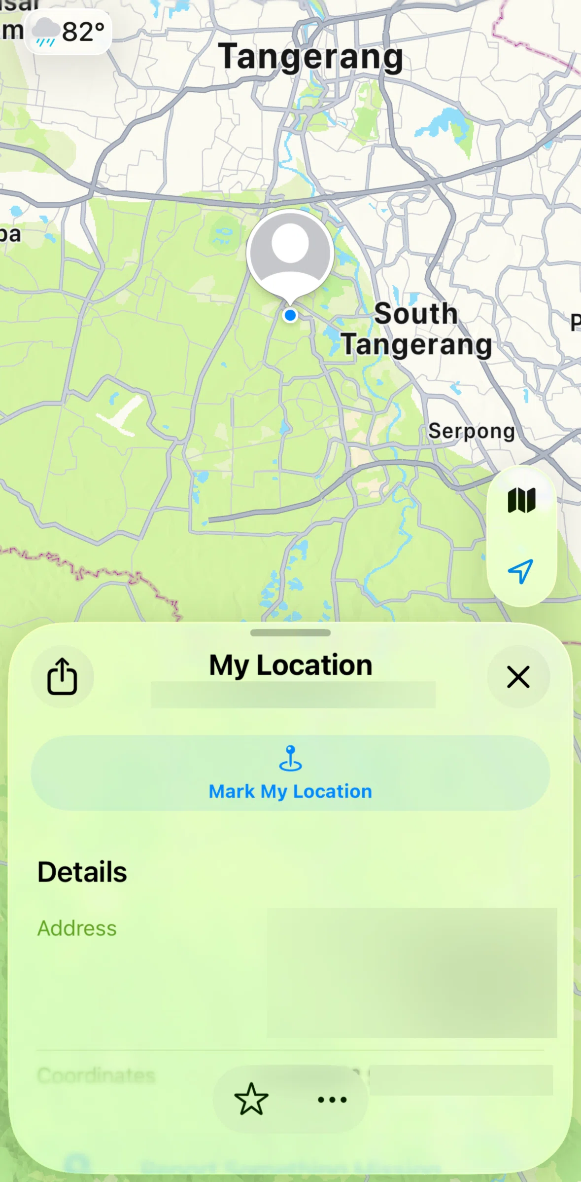 Apple Maps Screen screen in the Marking my location flow