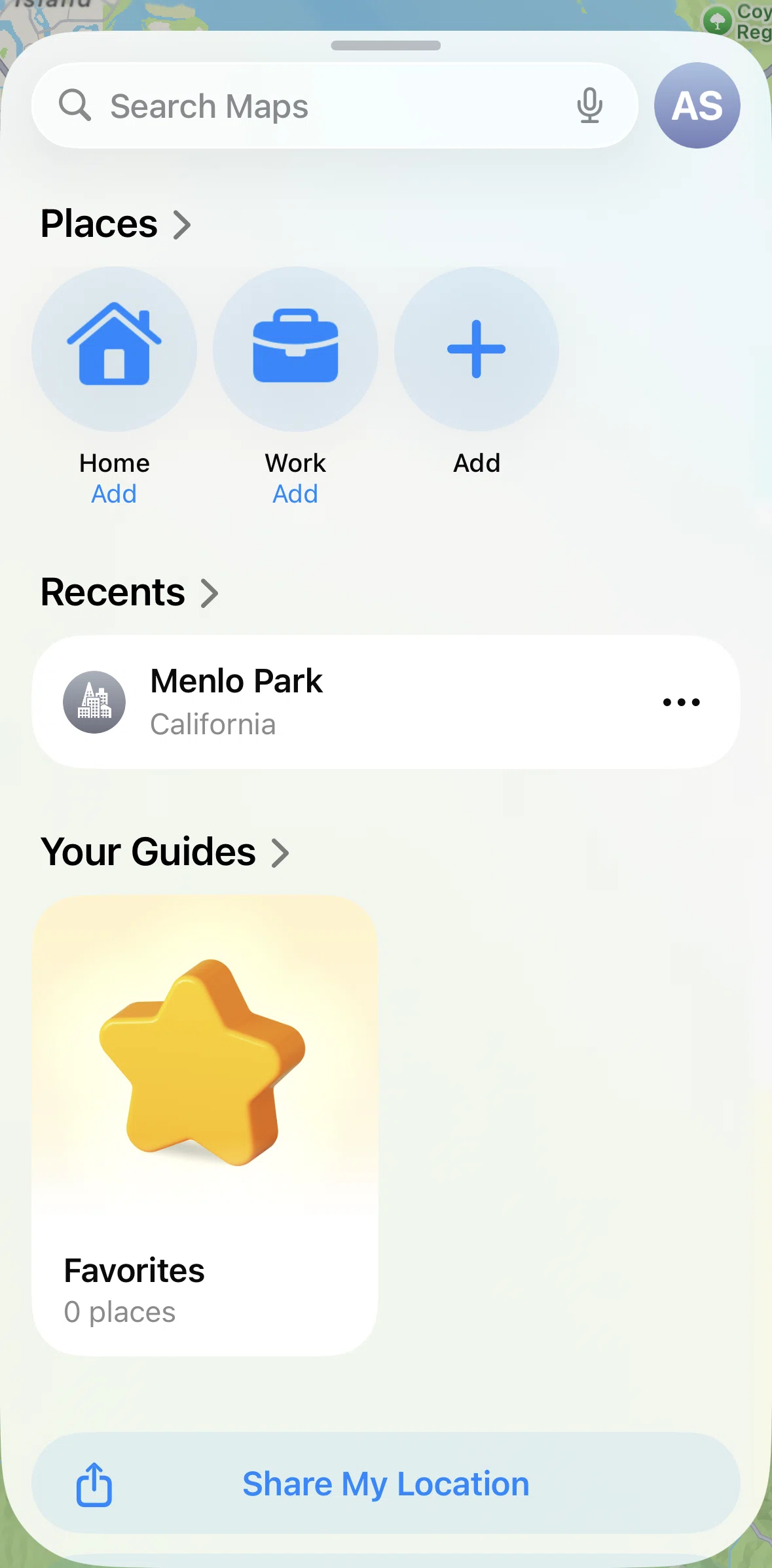 Apple Maps Screen screen in the Profile flow
