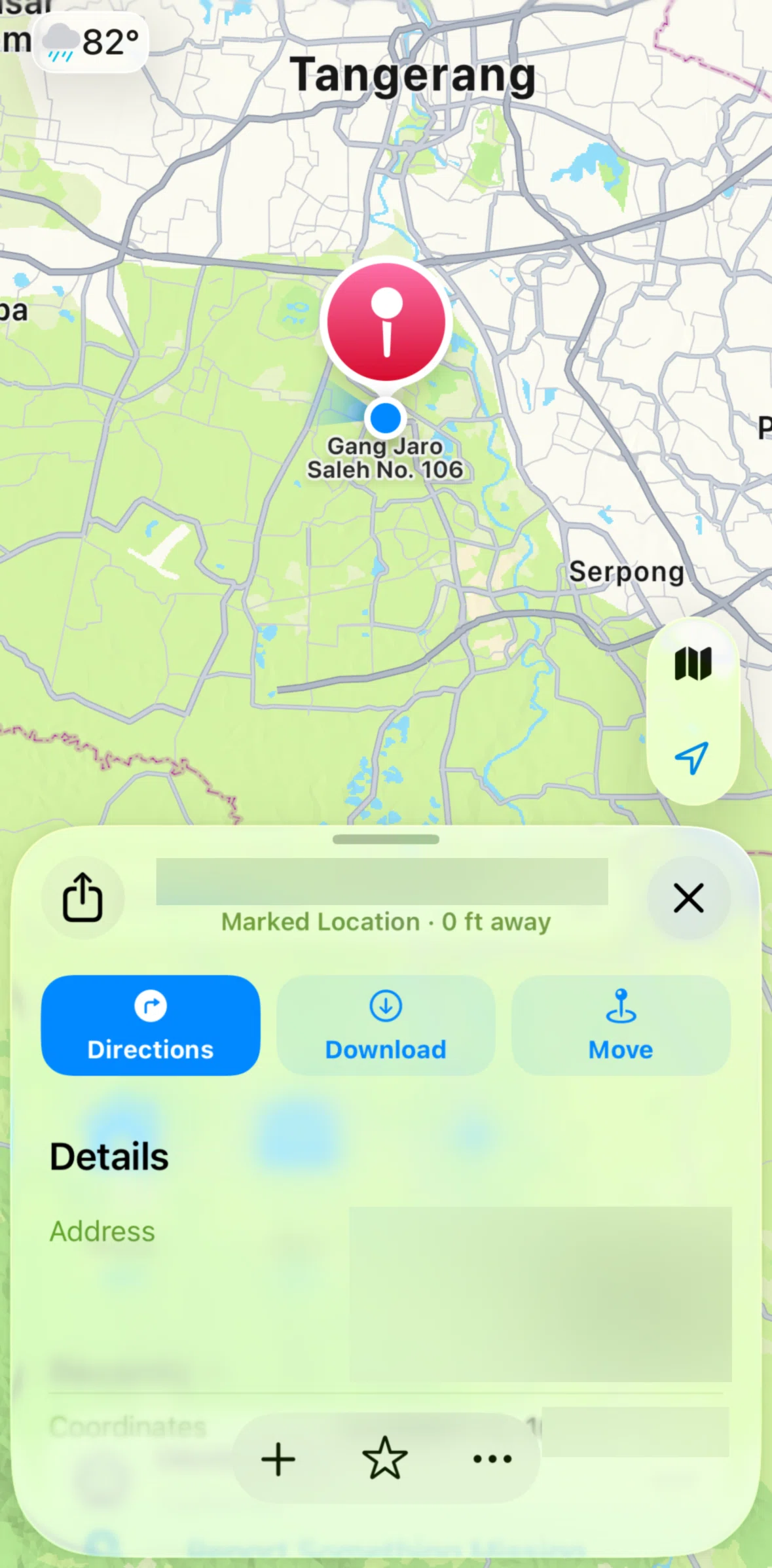 Apple Maps Screen screen in the Removing a location flow