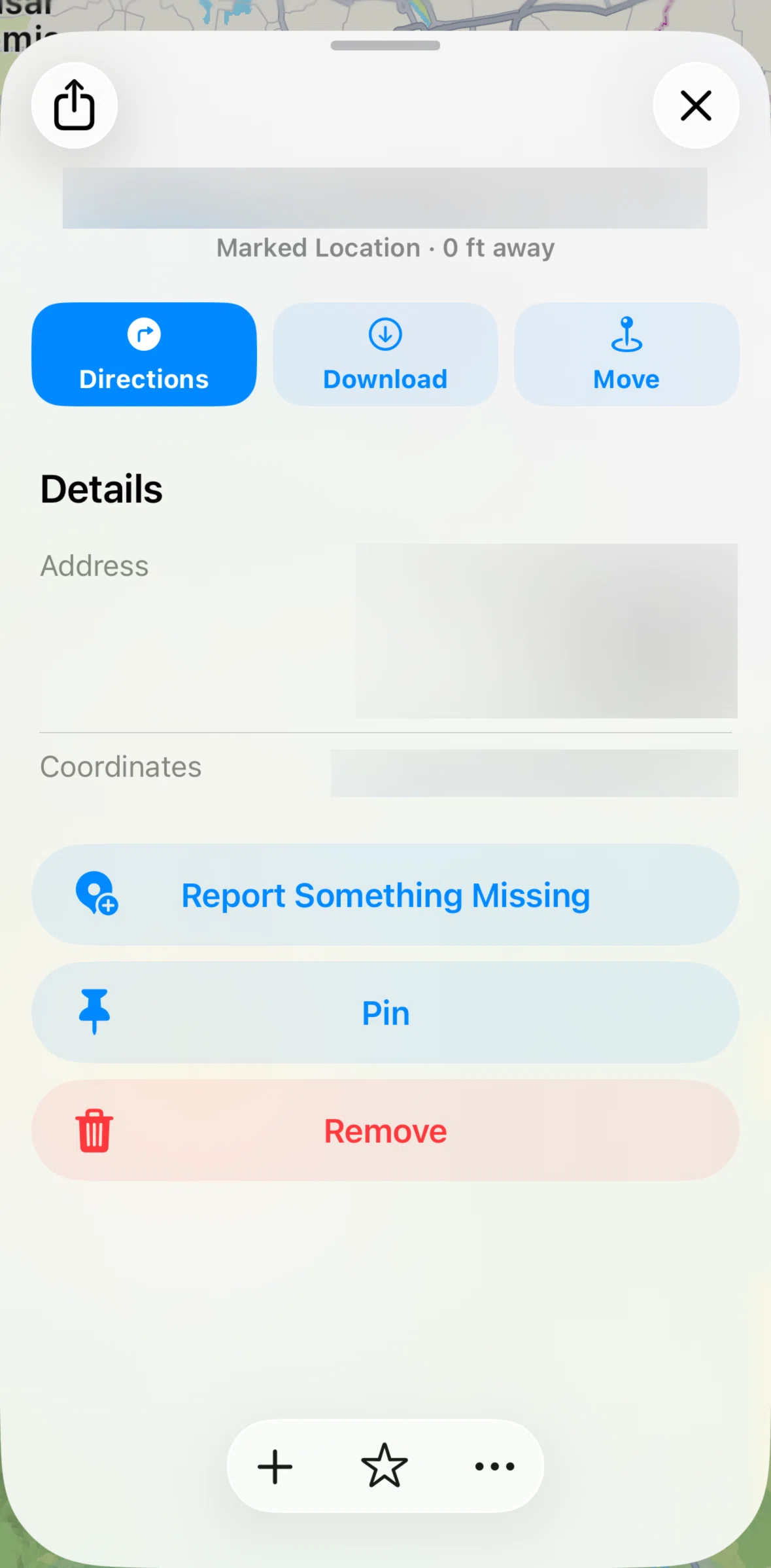 Apple Maps Screen screen in the Renaming a location flow