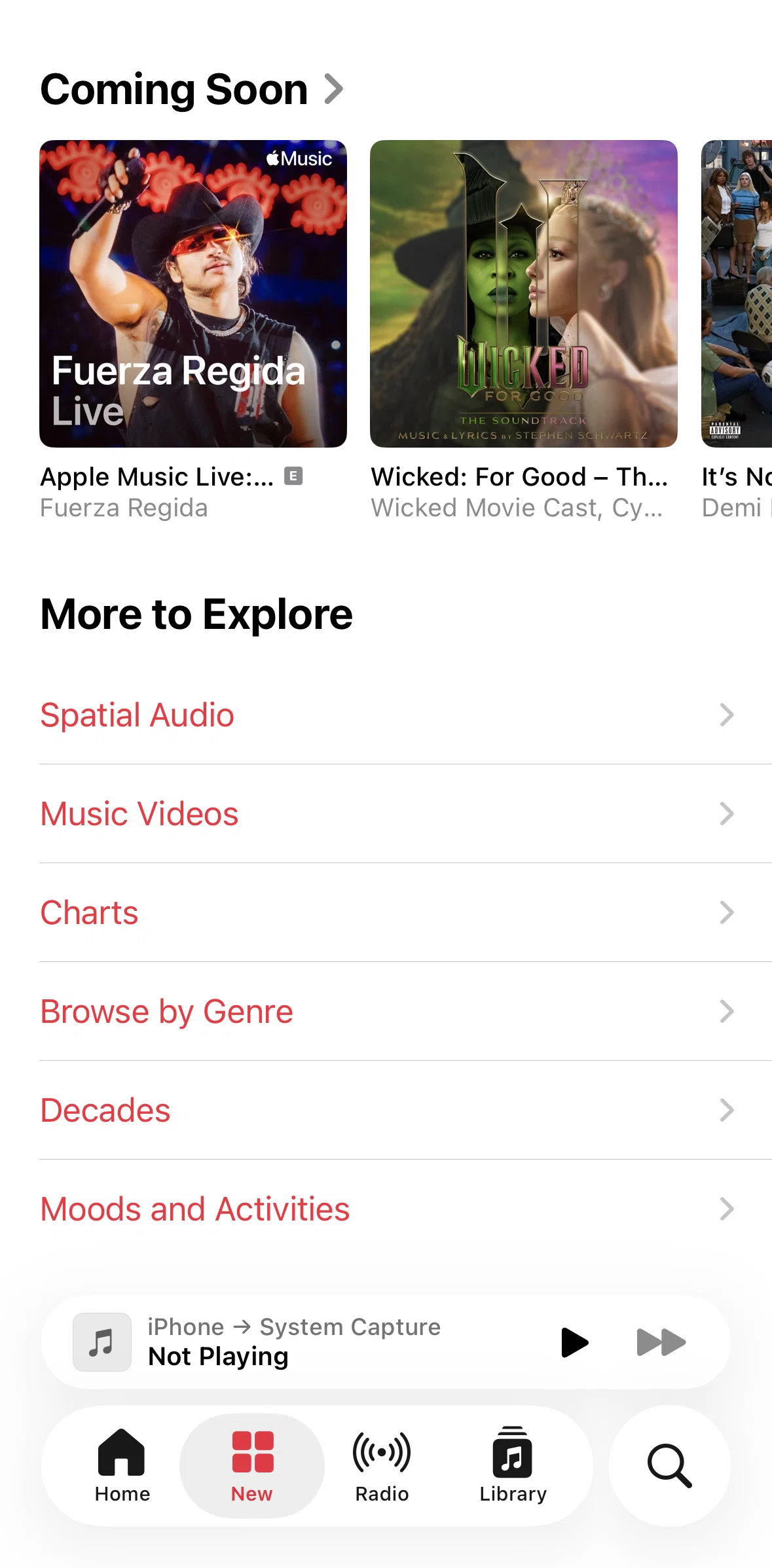 Apple Music Screen screen in the Browse by genre flow