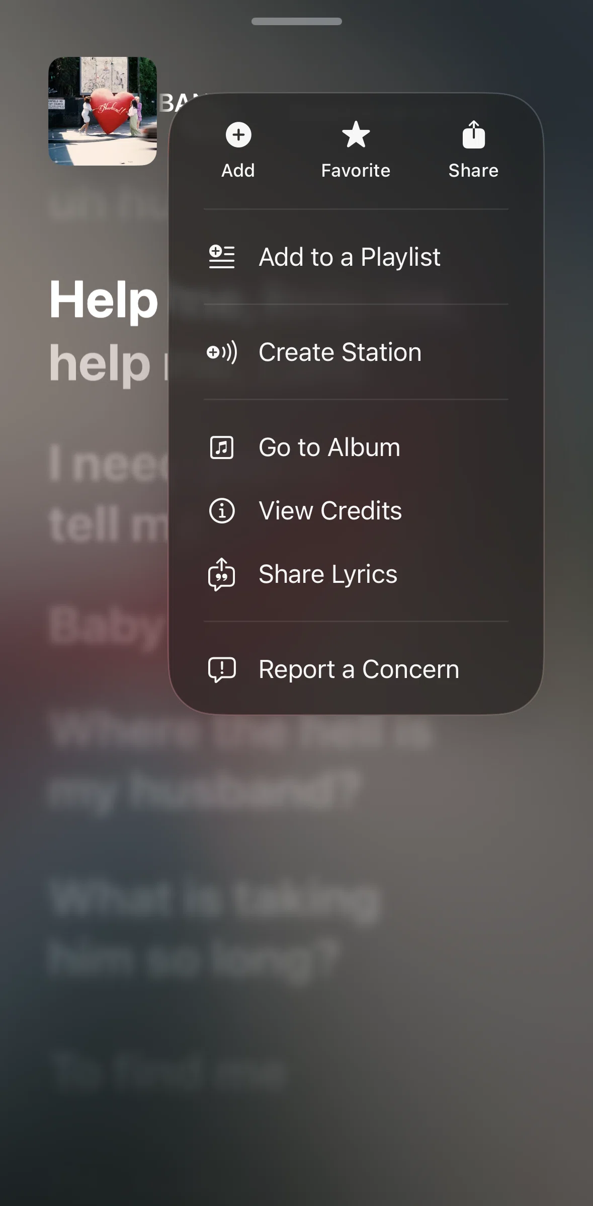 Apple Music Screen screen in the Creating a station flow