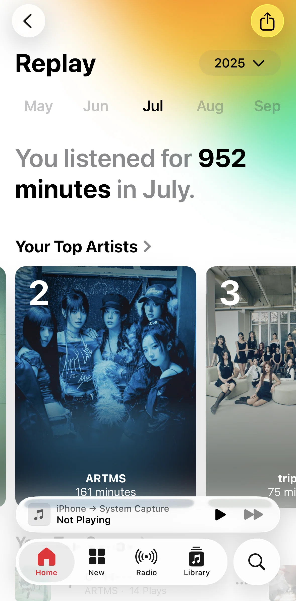 Apple Music Screen screen in the Switching year flow