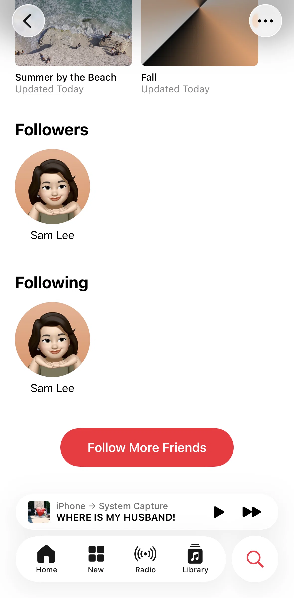 Apple Music Screen screen in the User profile flow