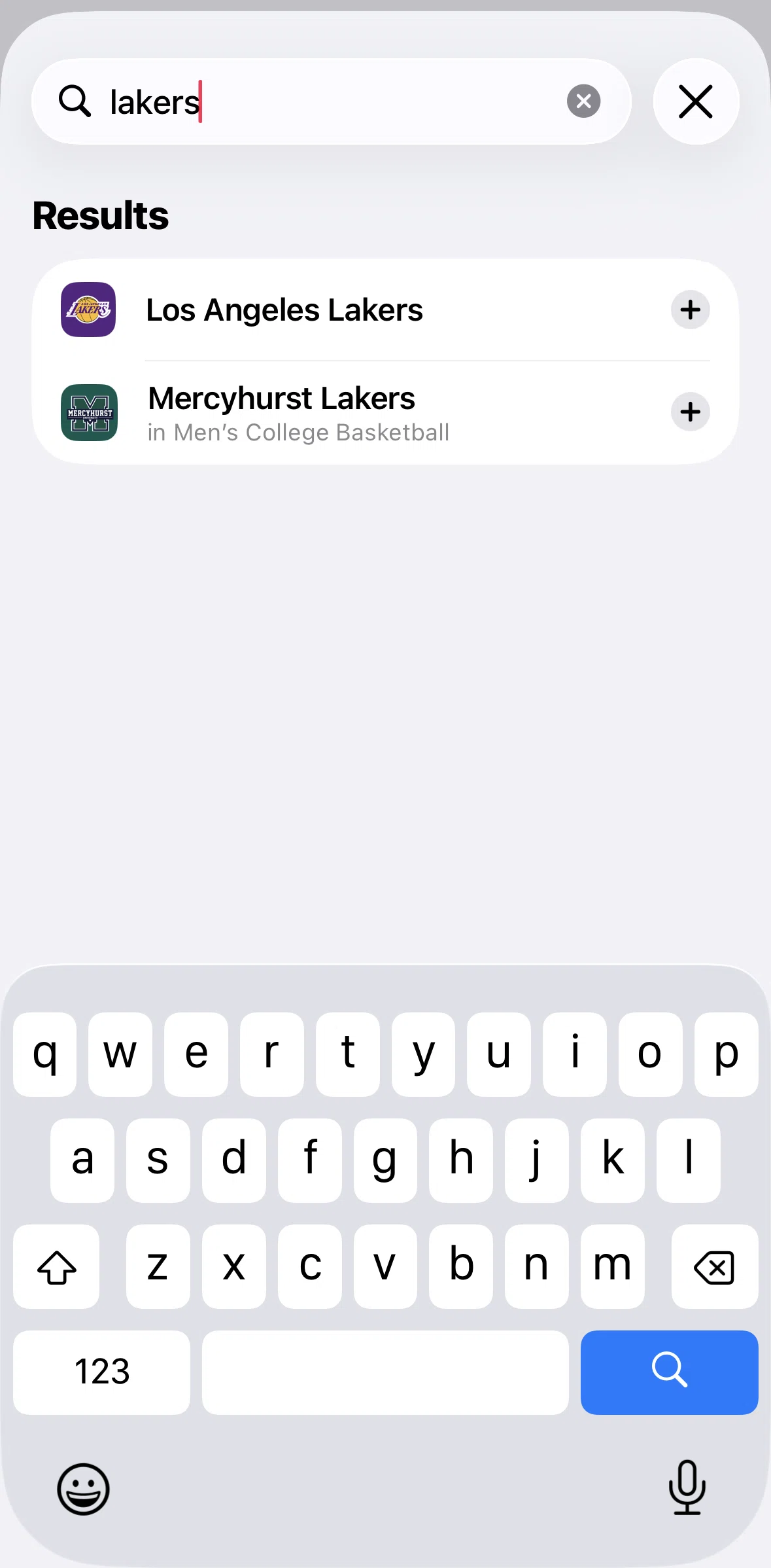 Apple News Screen screen in the Following a team (search) flow