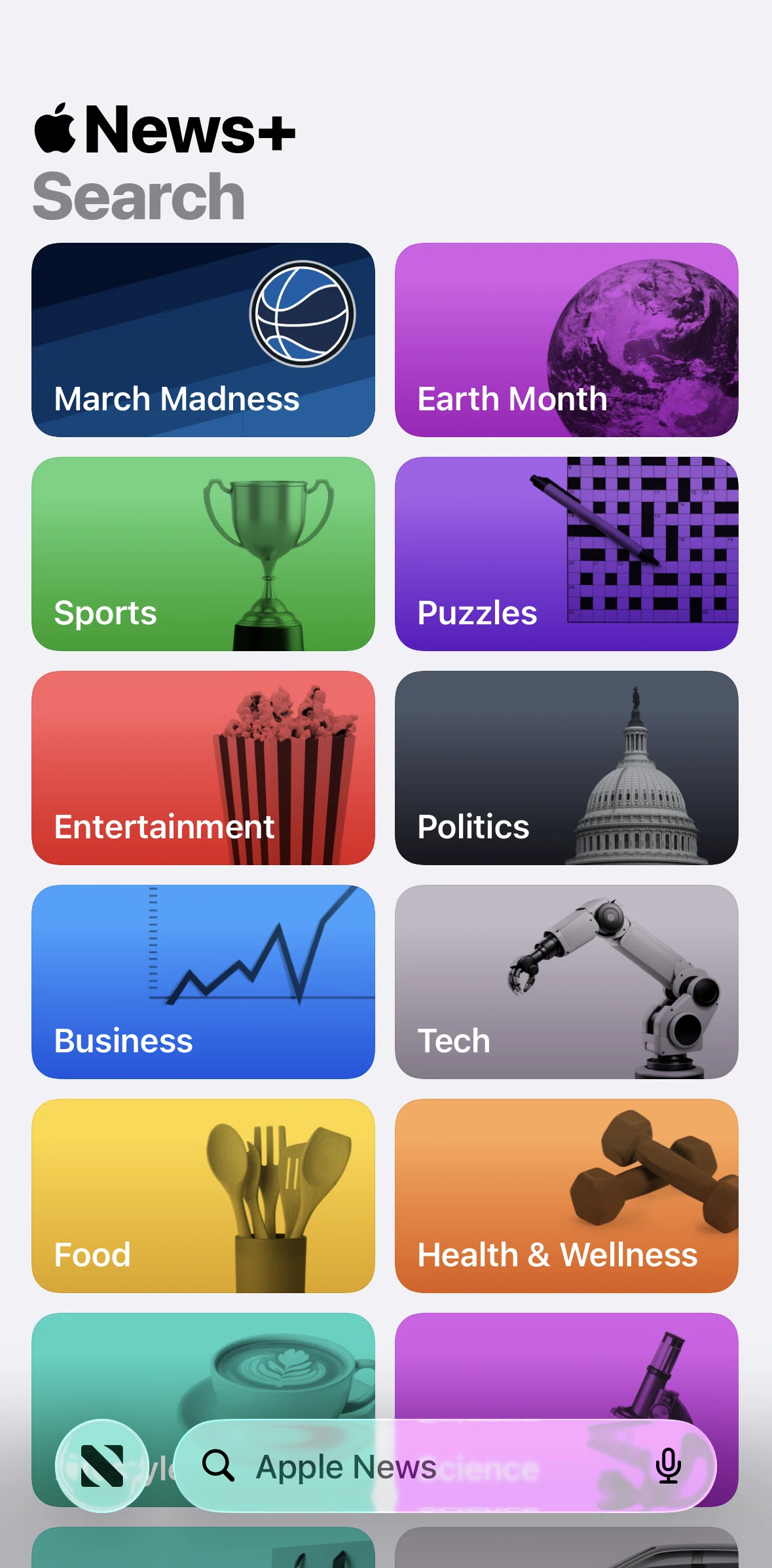 Apple News Screen screen in the Searching Apple News flow
