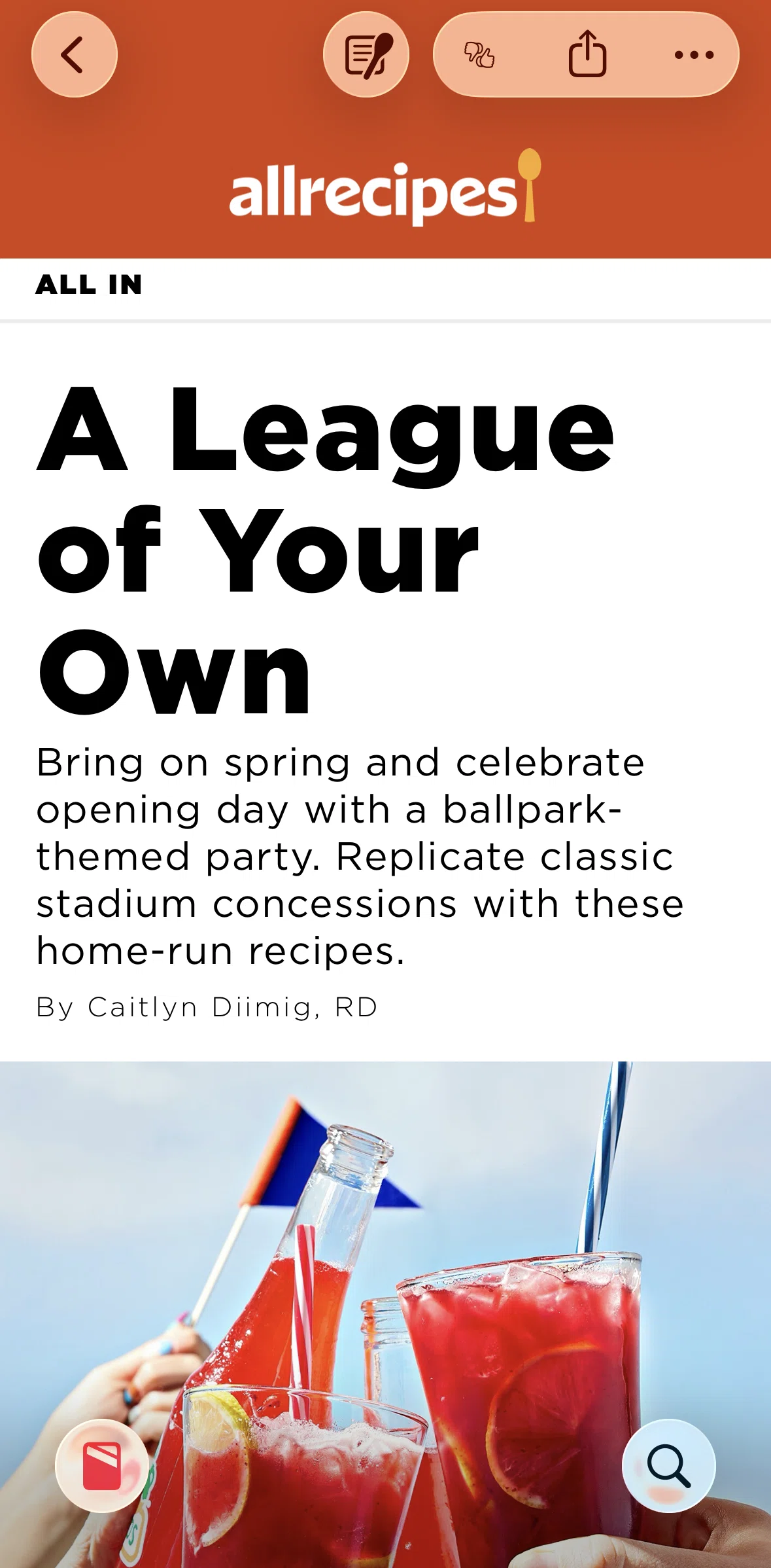 Apple News Screen screen in the Suggesting more recipes flow