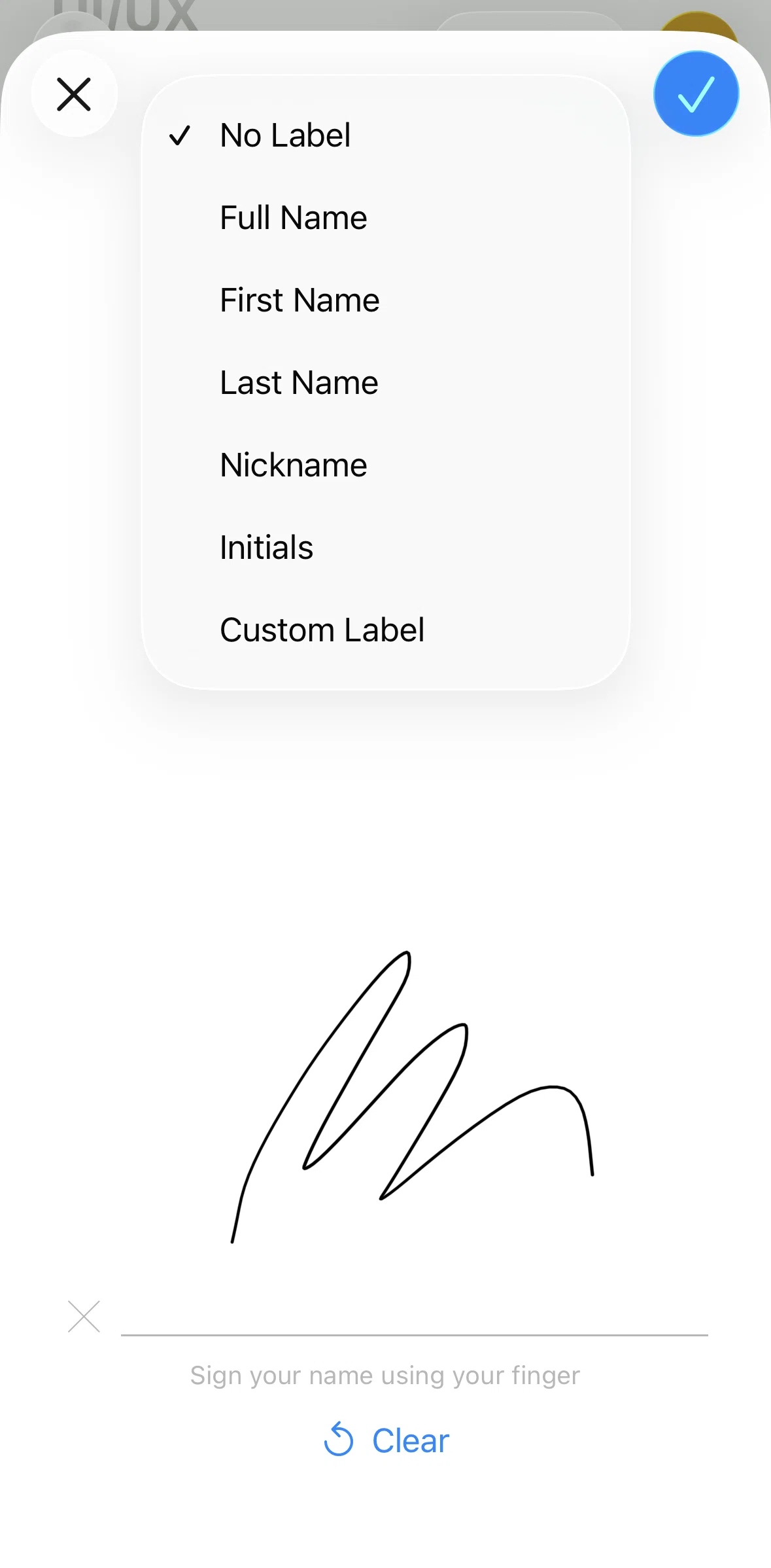 Apple Notes Screen screen in the Customizing a label flow