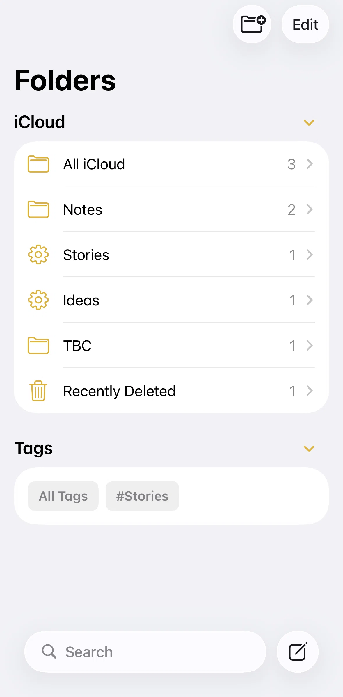 Apple Notes Screen screen in the Recently deleted flow