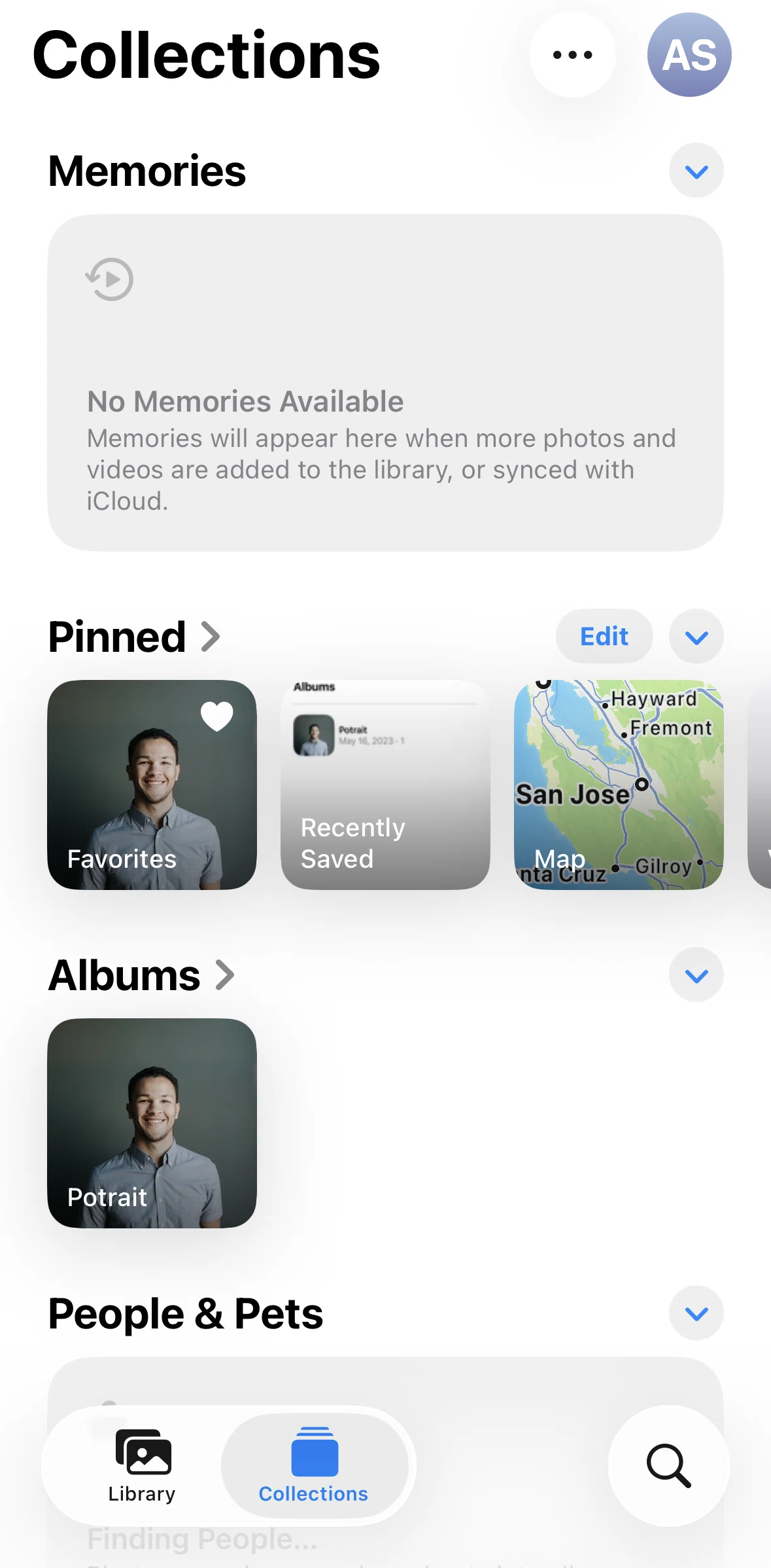 Apple Photos Screen screen in the Adding a pin flow