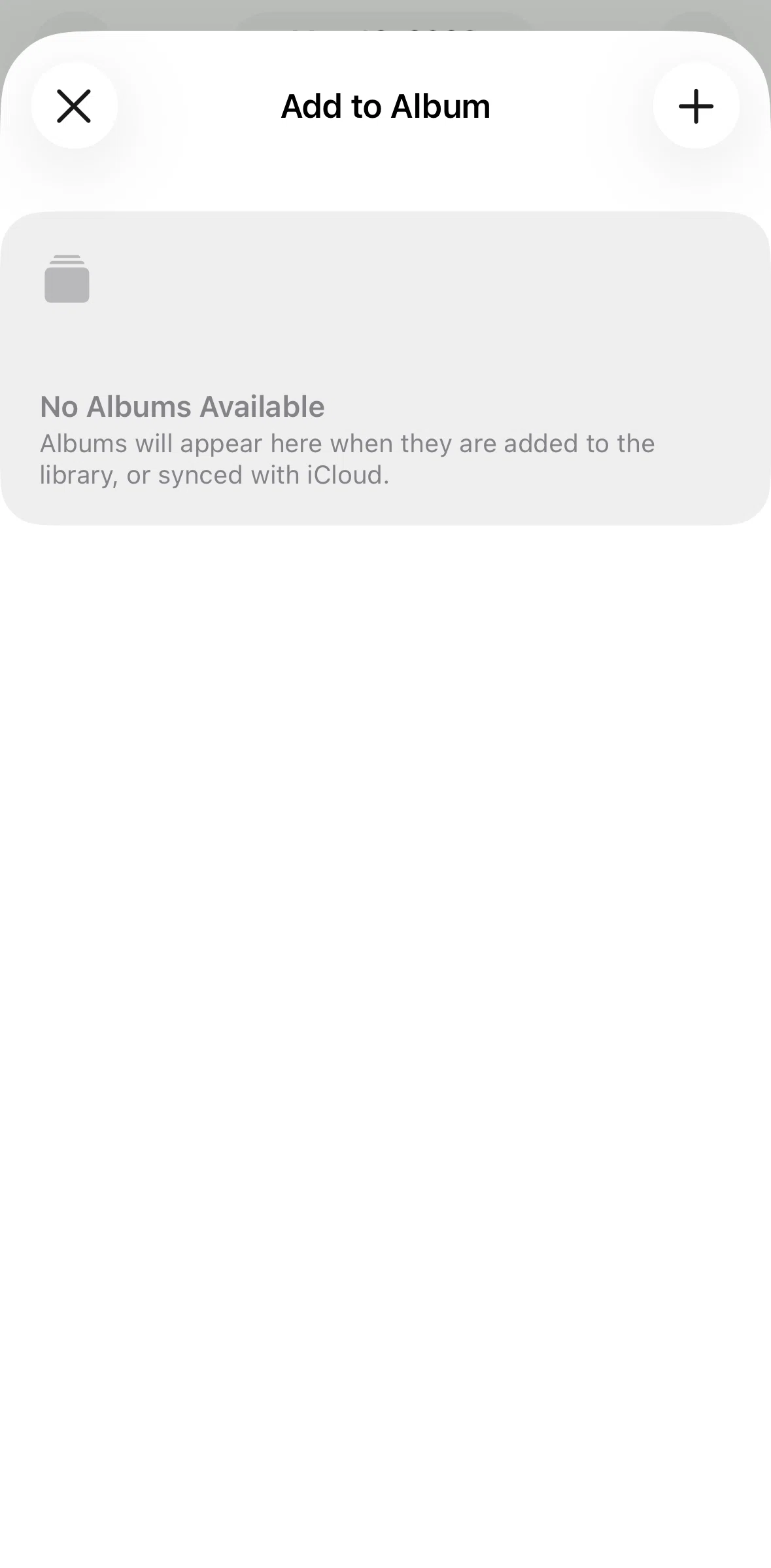 Apple Photos Screen screen in the Creating an album flow