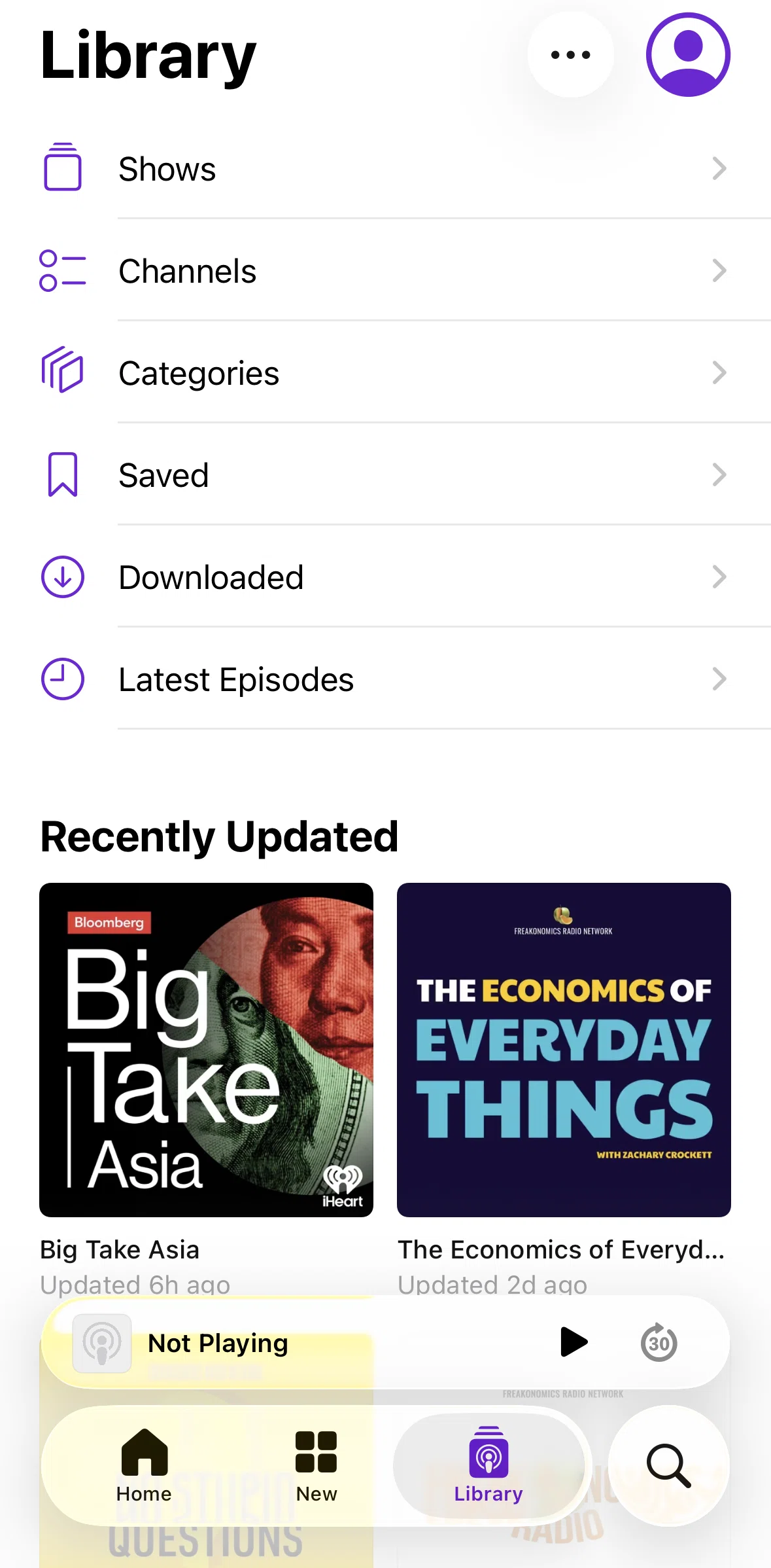 Apple Podcasts Screen screen in the Shows flow