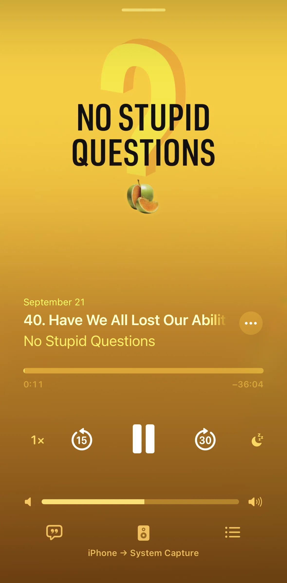 Apple Podcasts Screen screen in the Turning on enhance dialogue flow