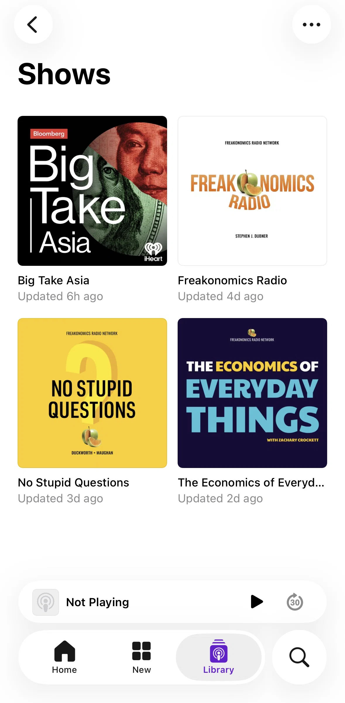 Apple Podcasts Screen screen in the Unfollowing & removing a show flow