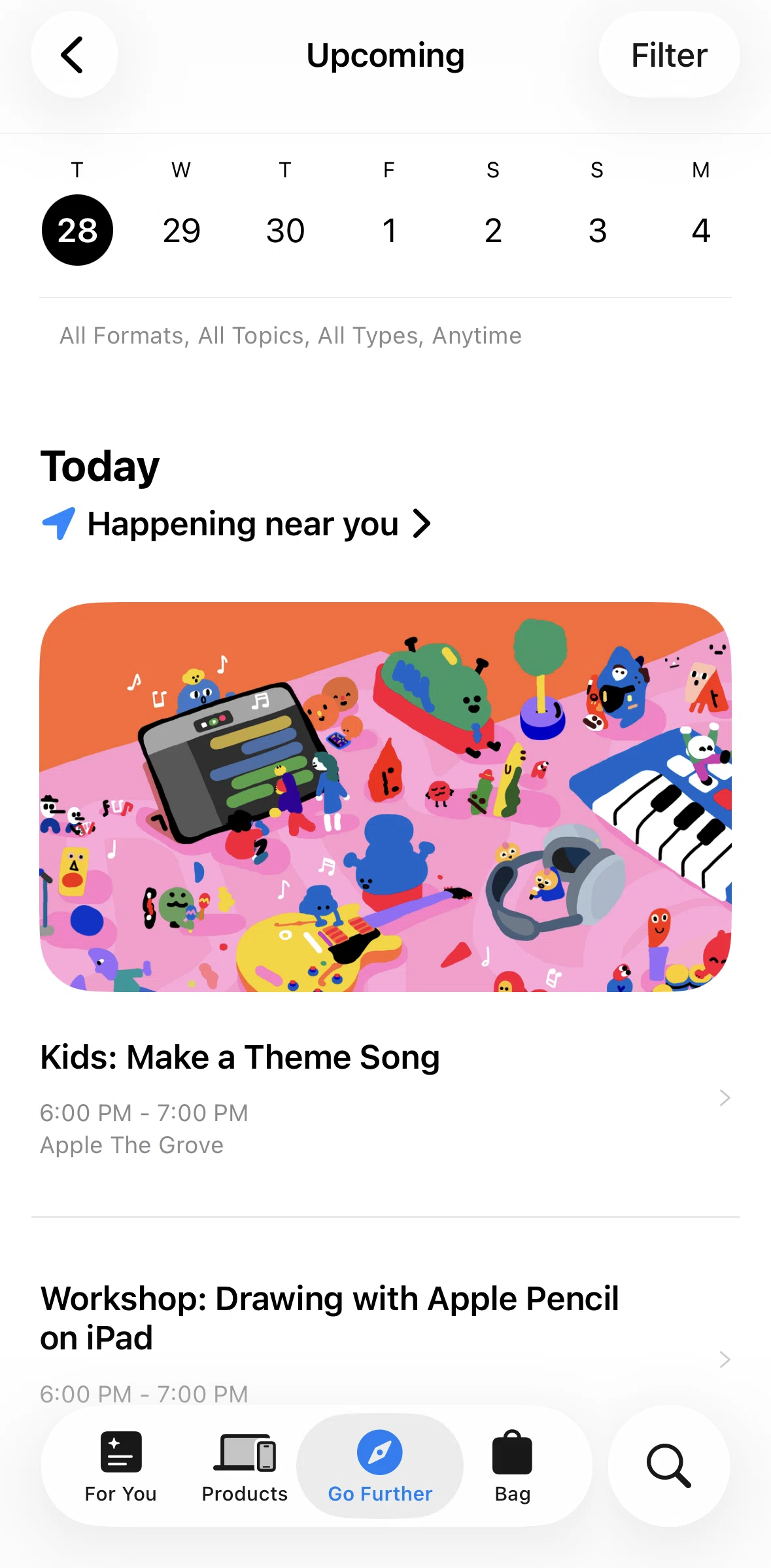 Apple Store Screen screen in the Session detail flow