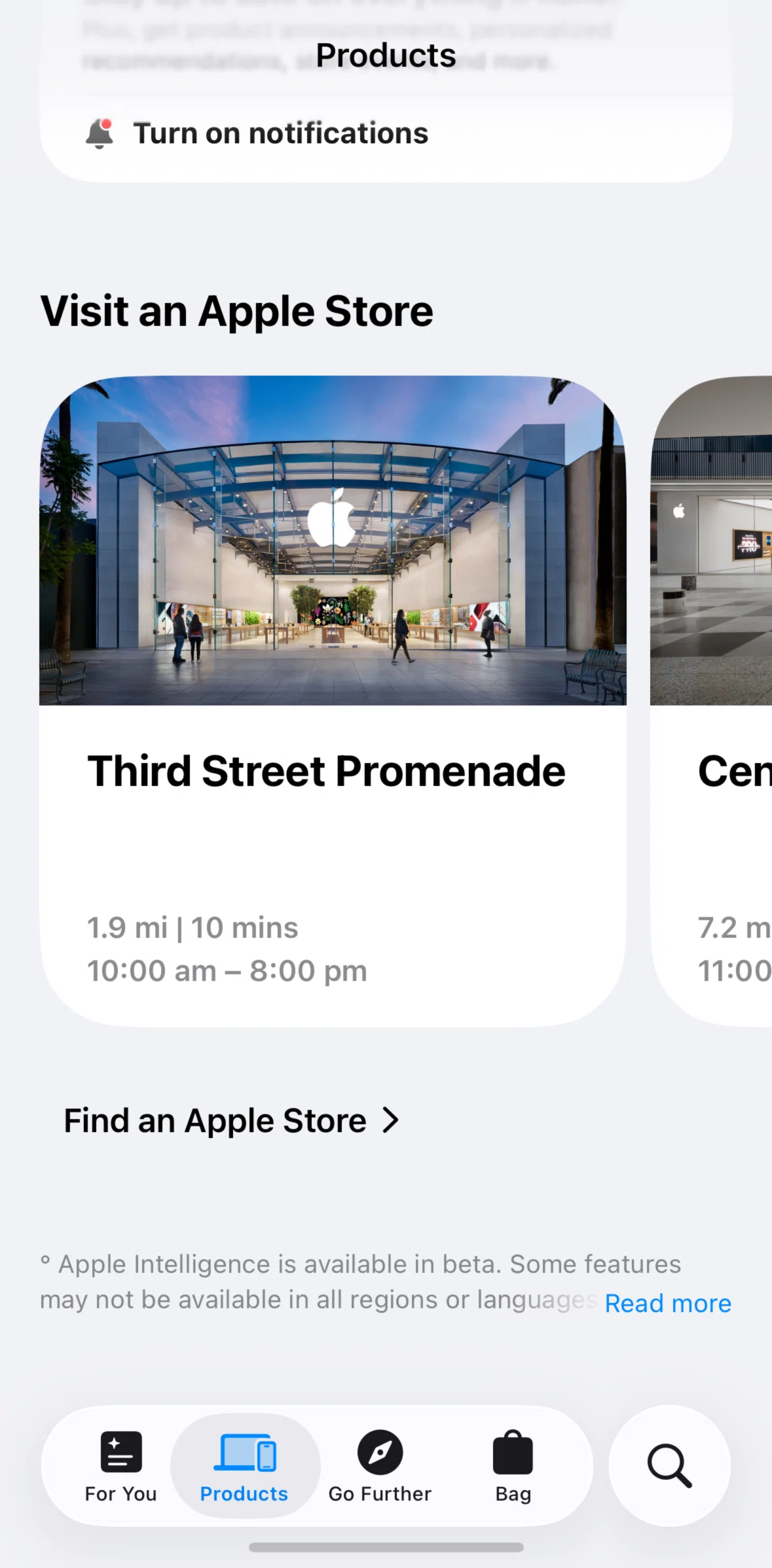 Apple Store Screen screen in the Store detail flow