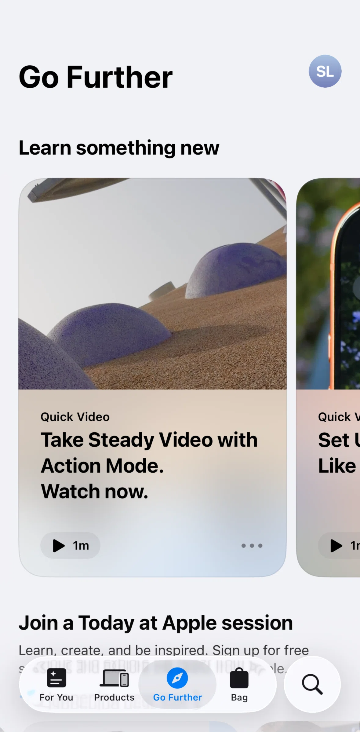 Apple Store Screen screen in the Watching a video flow