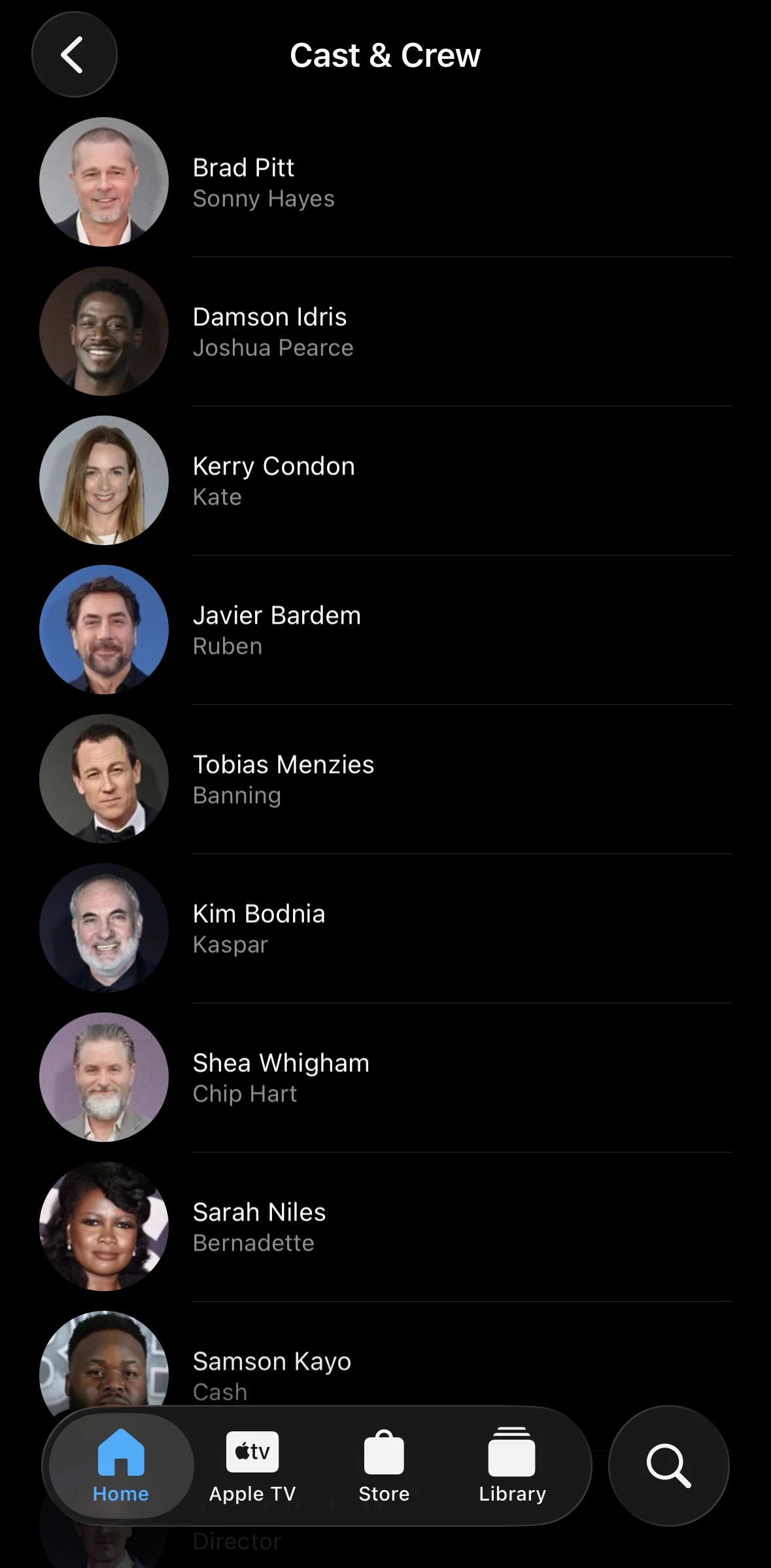 Apple Tv Screen screen in the Cast detail flow