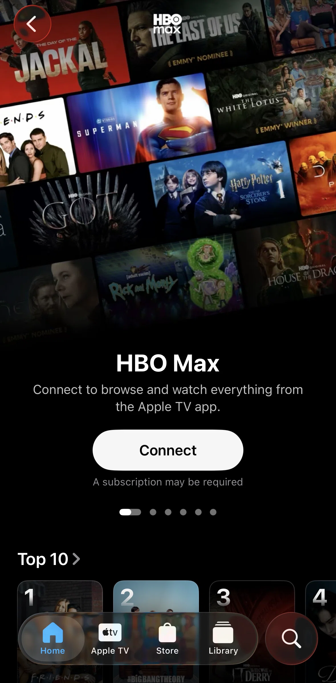 Apple Tv Screen screen in the Connecting HBO Max to Apple TV flow