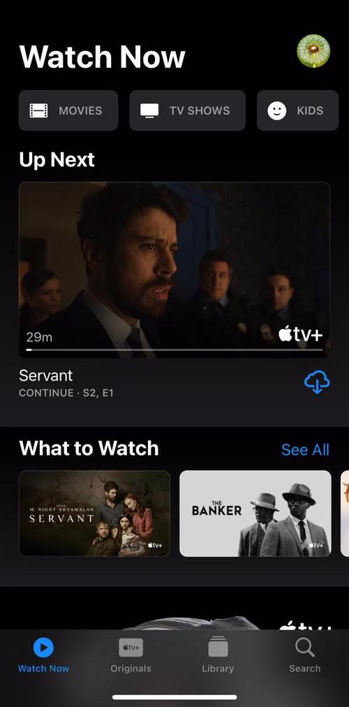 Apple Tv Home screen in the Discovering Content flow