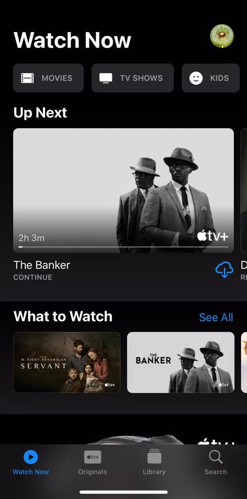 Apple Tv Home screen in the General Browsing flow