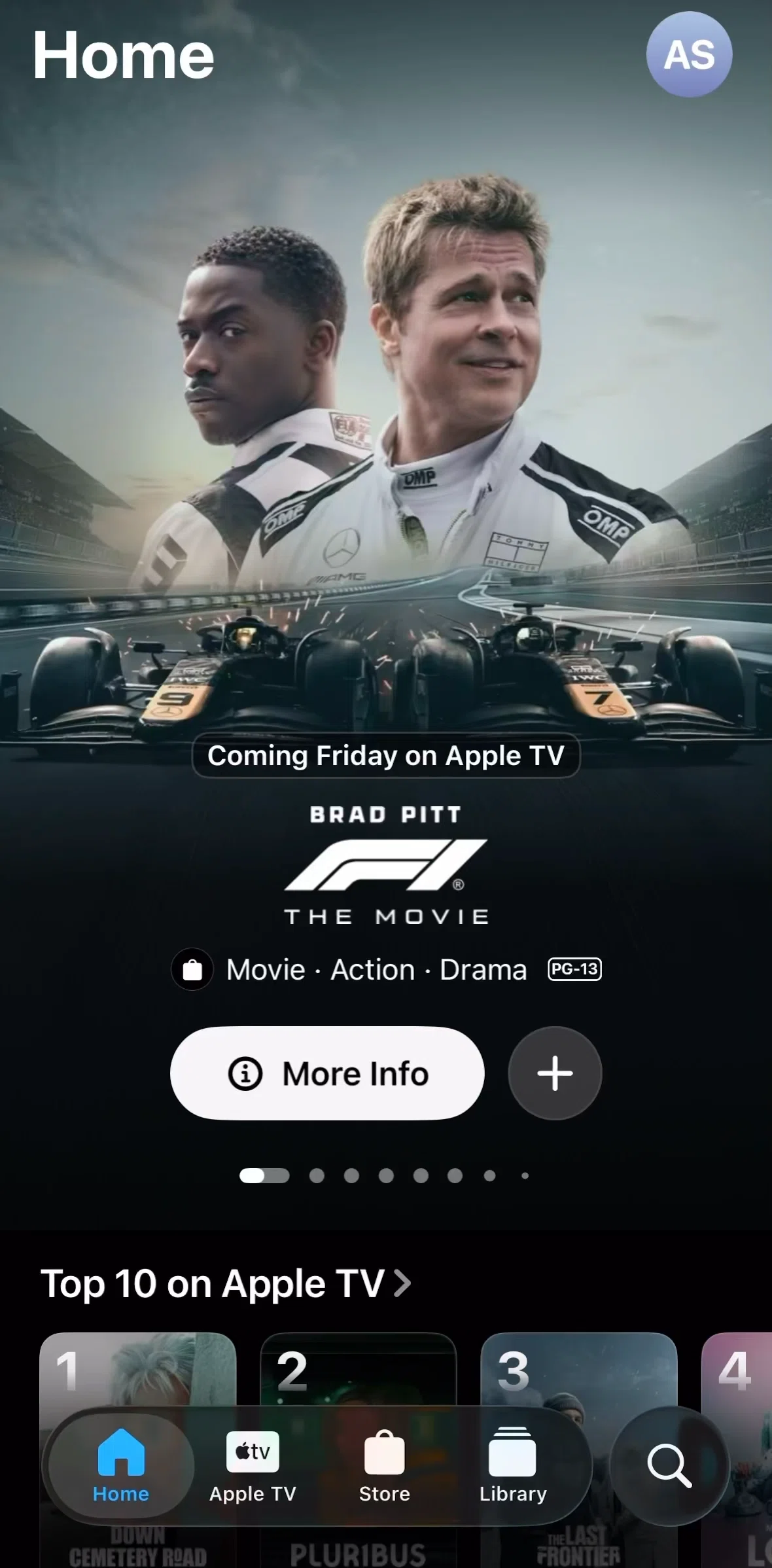 Apple Tv Screen screen in the Library flow
