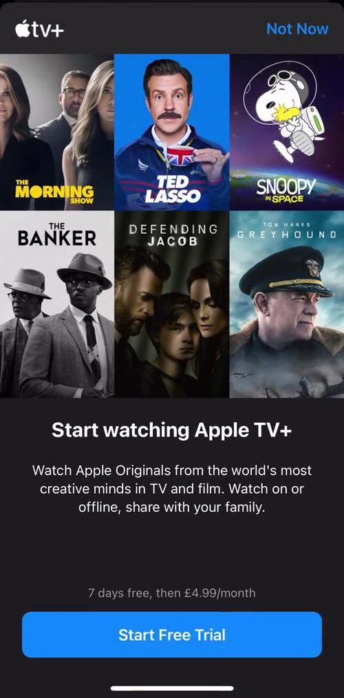 Apple Tv Upgrade prompt screen in the Onboarding flow