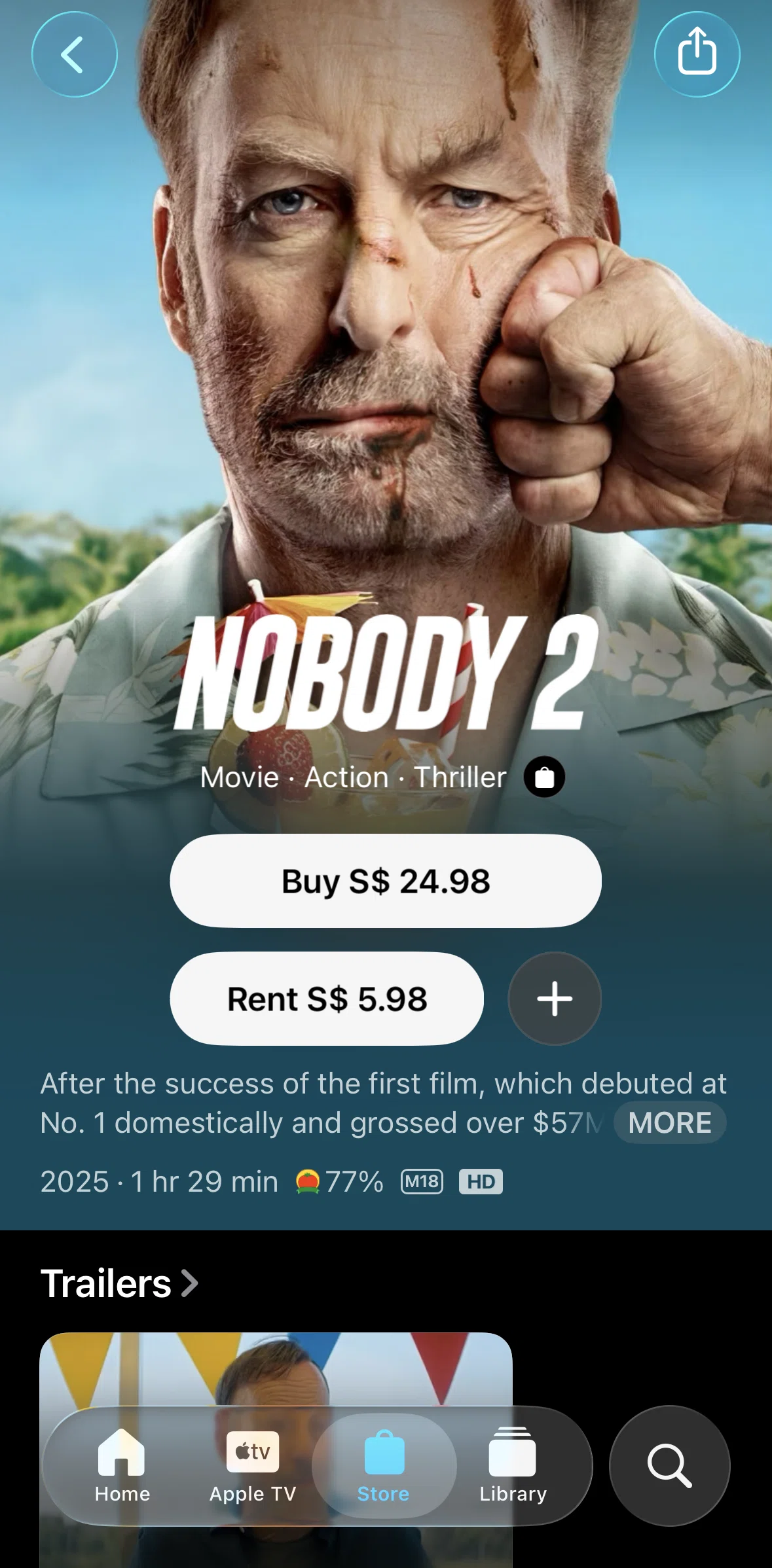 Apple Tv Screen screen in the Renting a movie flow