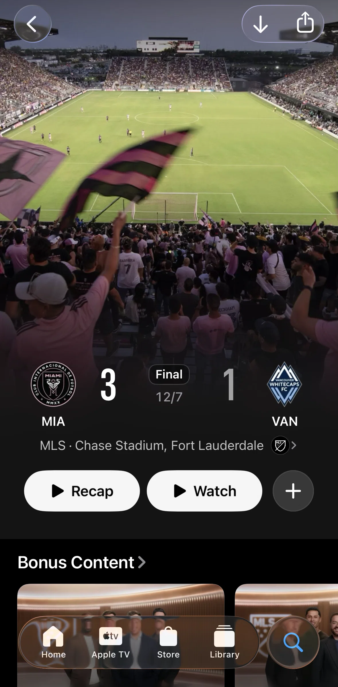 Apple Tv Screen screen in the Watching a recap flow