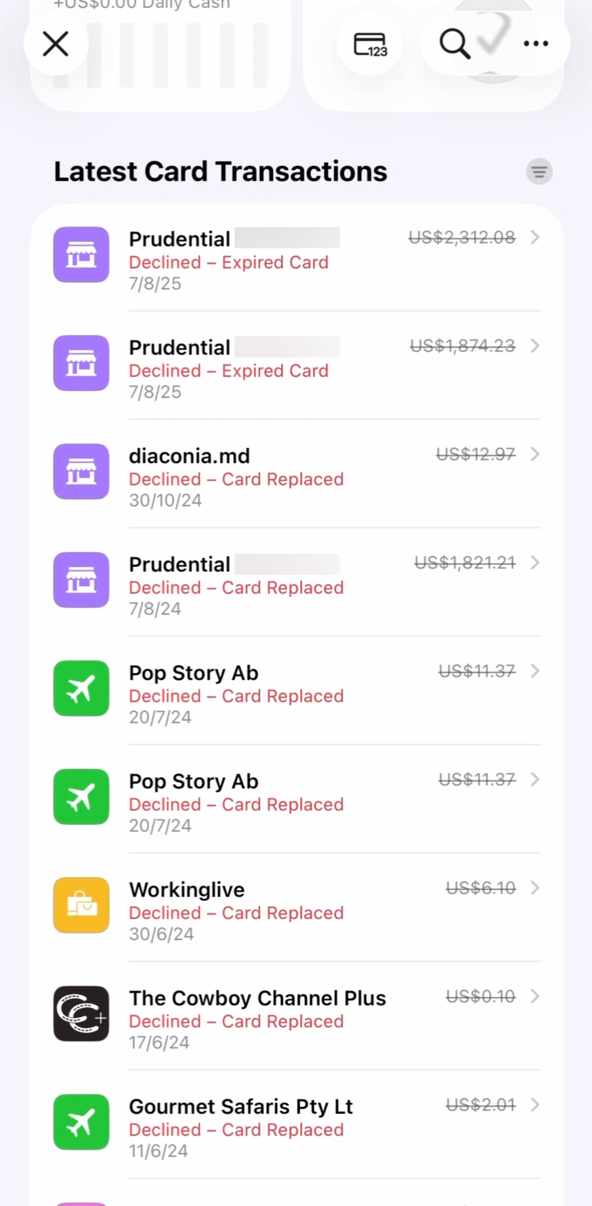 Apple Wallet Screen screen in the Filtering transactions flow