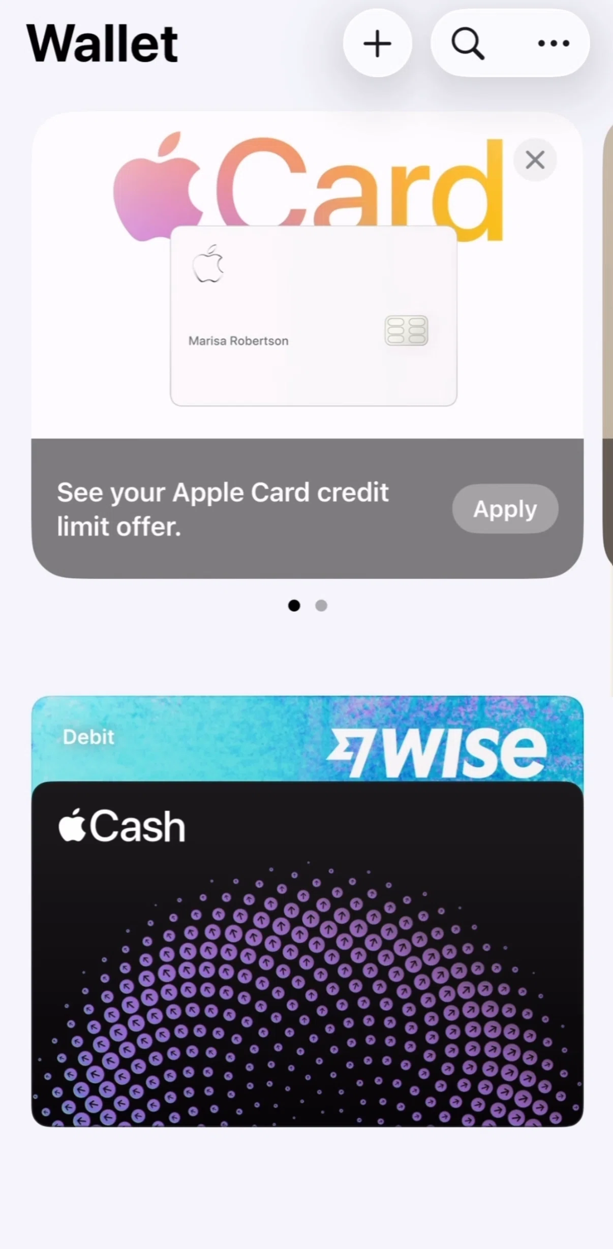 Apple Wallet Screen screen in the Home flow