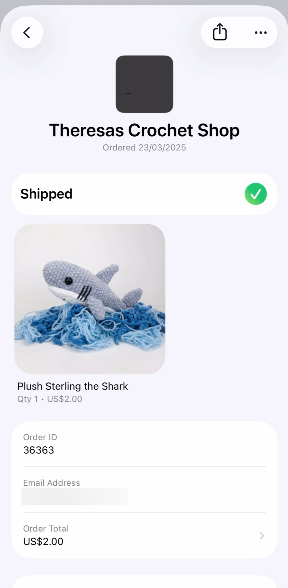 Apple Wallet Screen screen in the Marking an order as complete flow