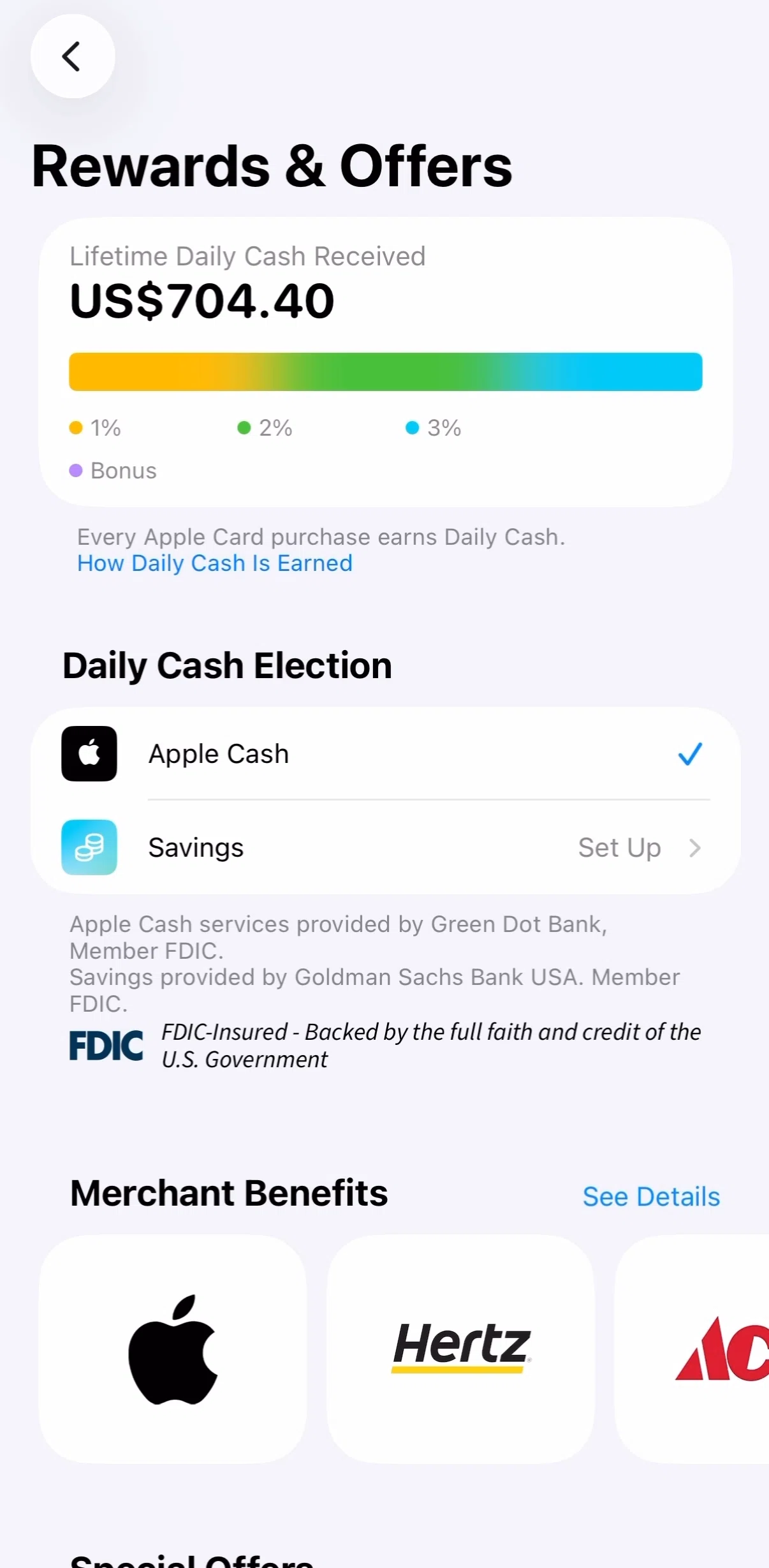 Apple Wallet Screen screen in the Merchant benefits flow