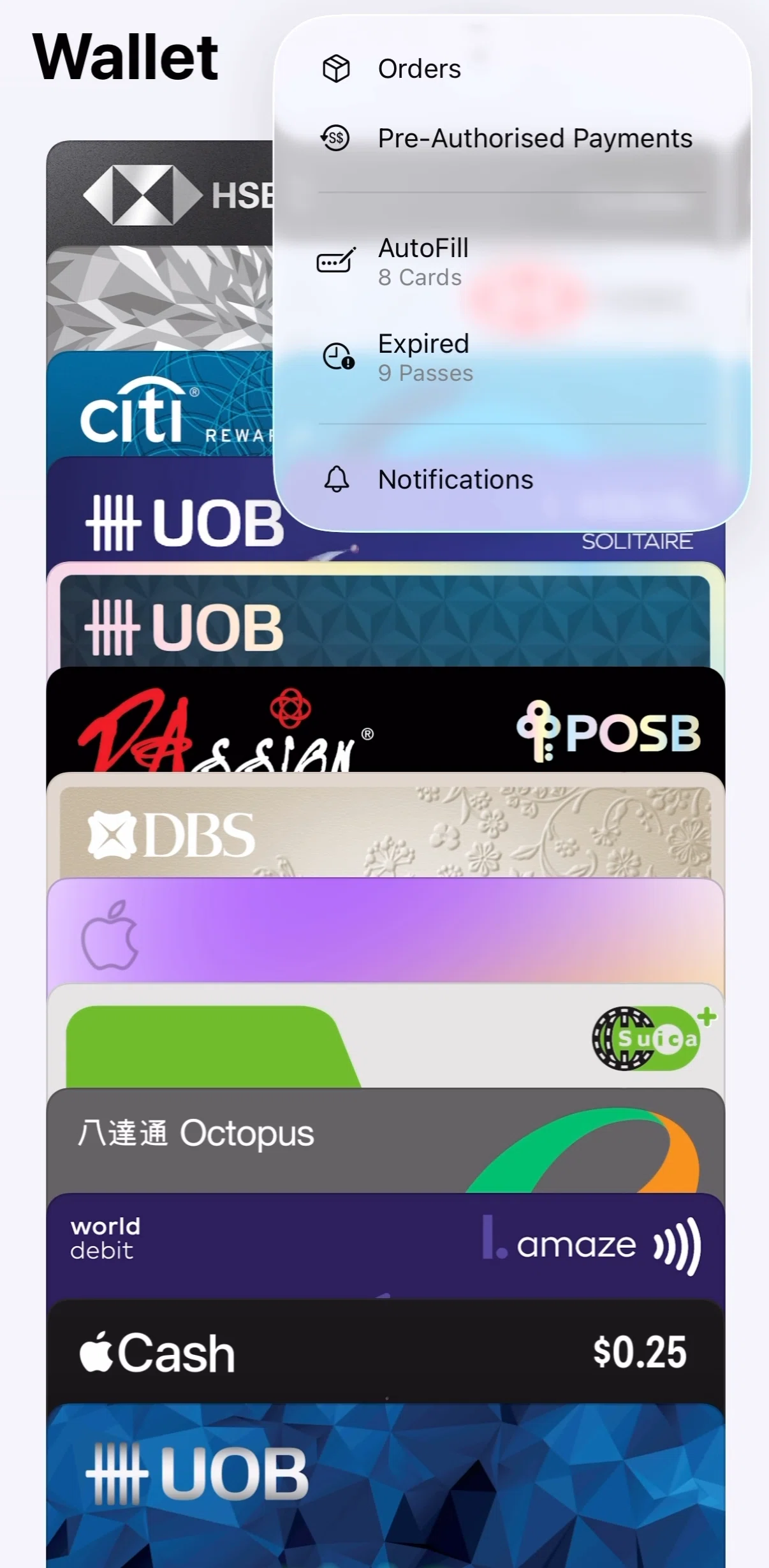 Apple Wallet Screen screen in the Pre-authorised payments flow