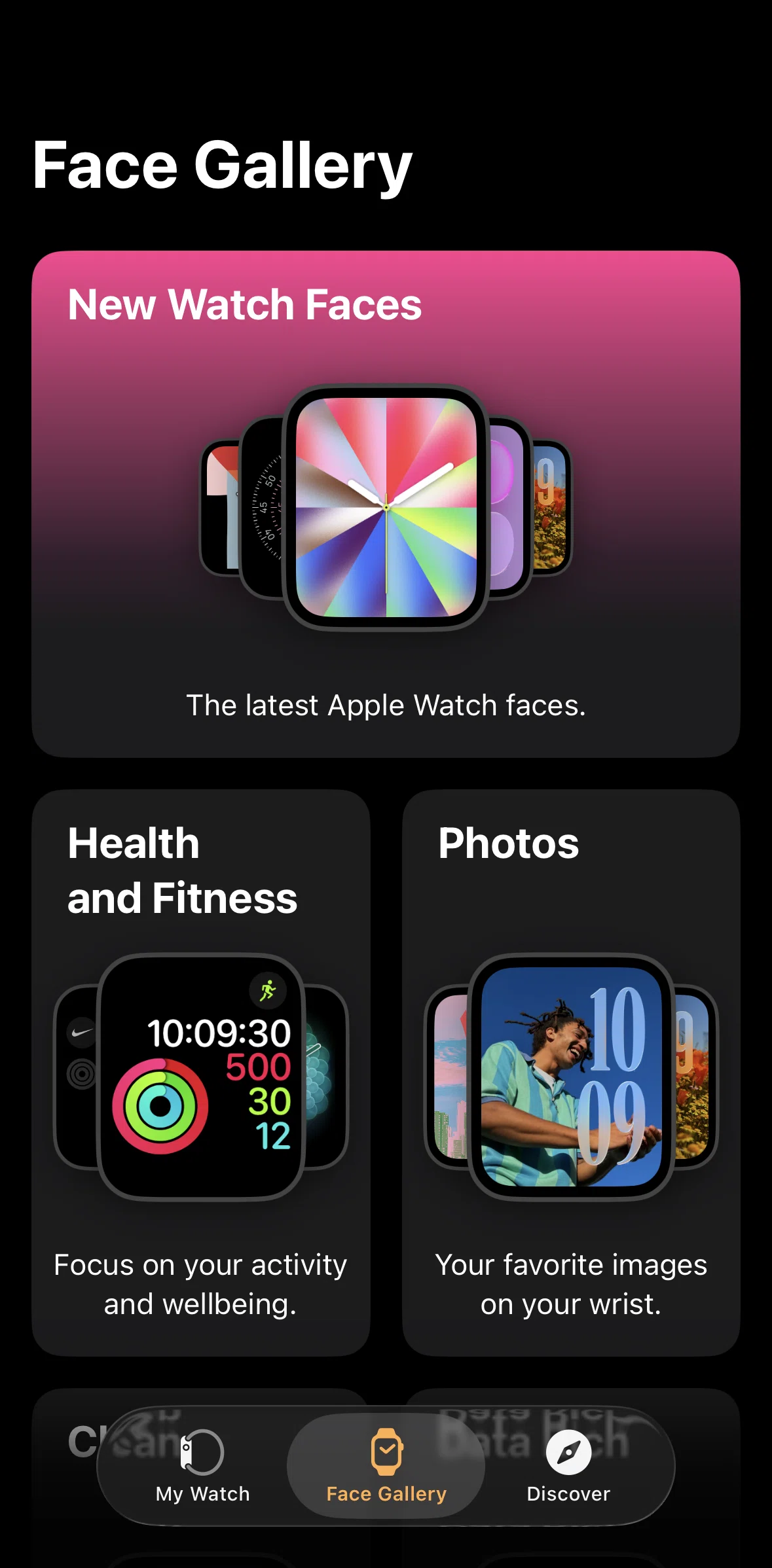 Apple Watch Screen screen in the Downloading a watch face flow
