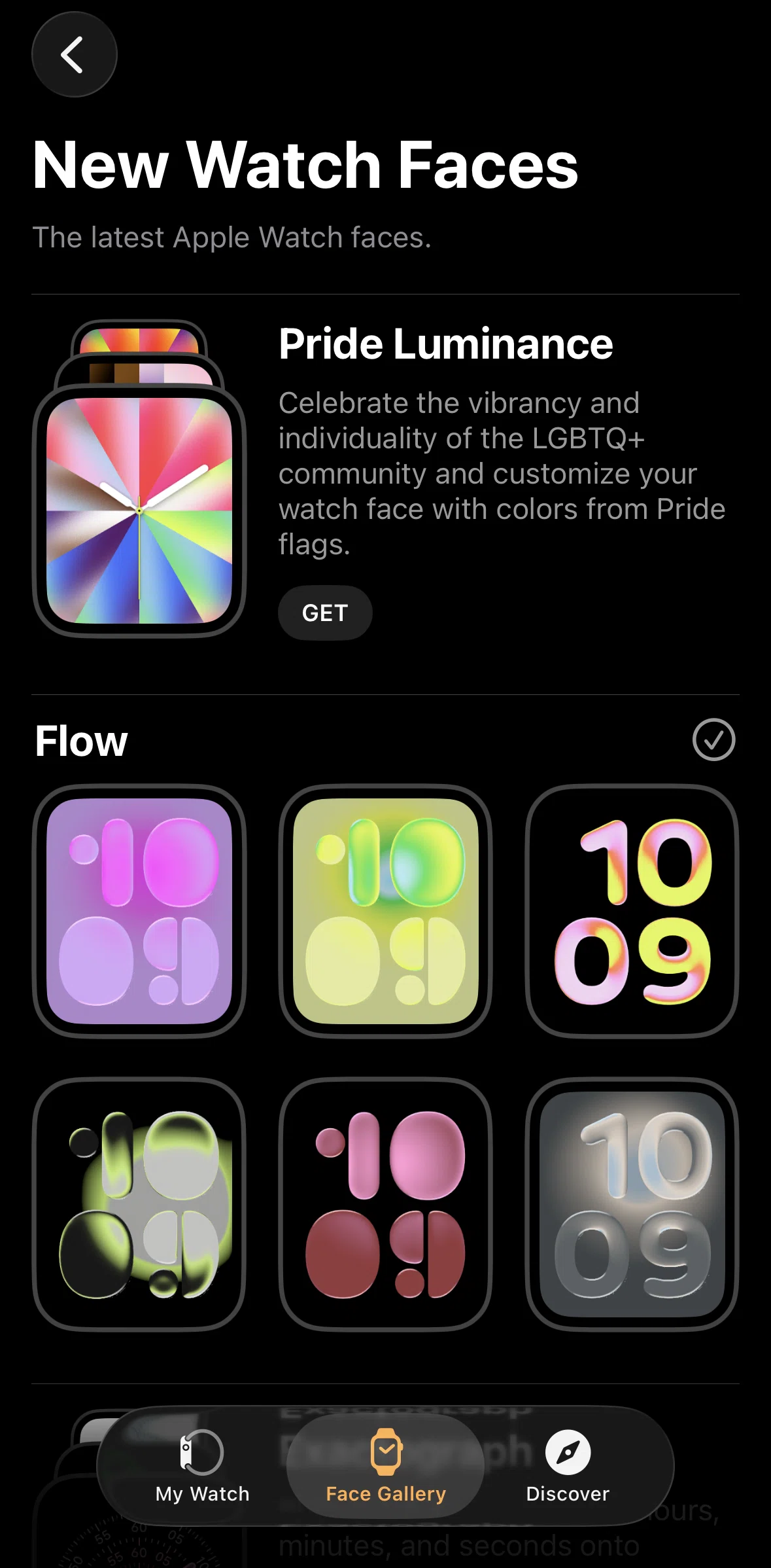 Apple Watch Screen screen in the Watch face detail (paired) flow