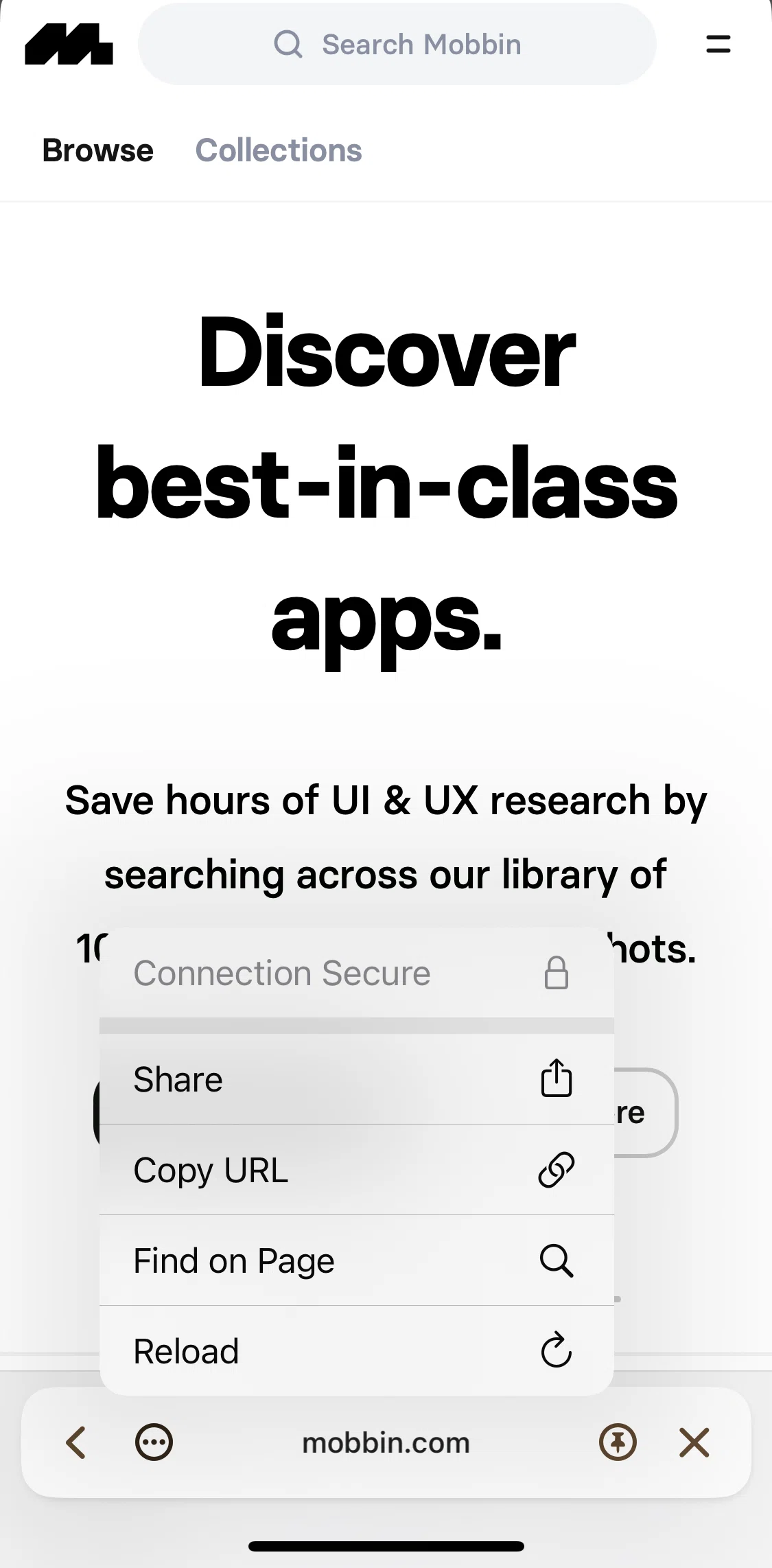 Arc Sidebar Sync Screen screen in the Finding on page flow
