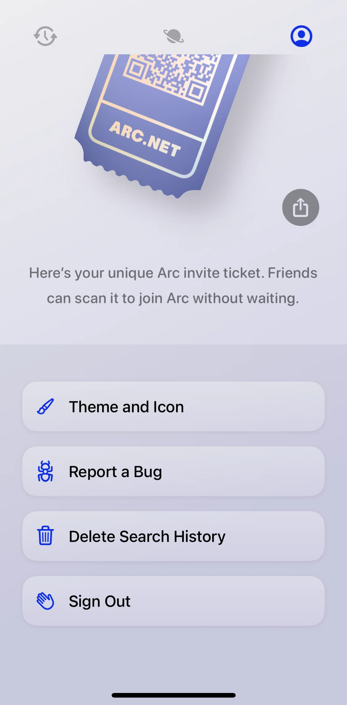 Arc Sidebar Sync Screen screen in the Logging out flow