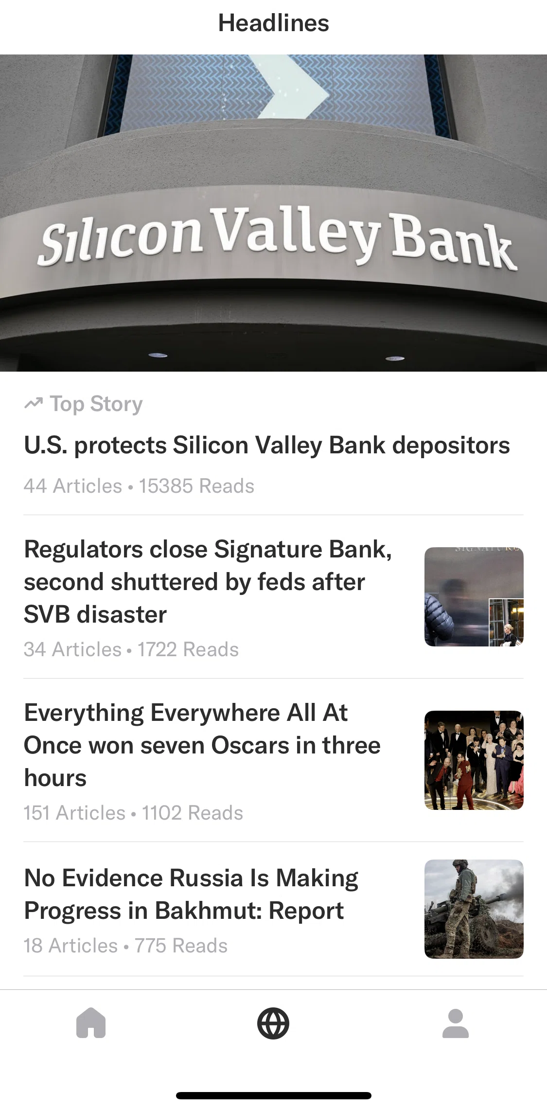 Artifact Screen screen in the Headlines flow