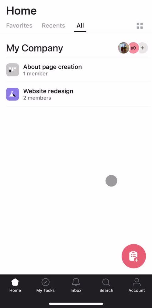 Asana Tasks preview