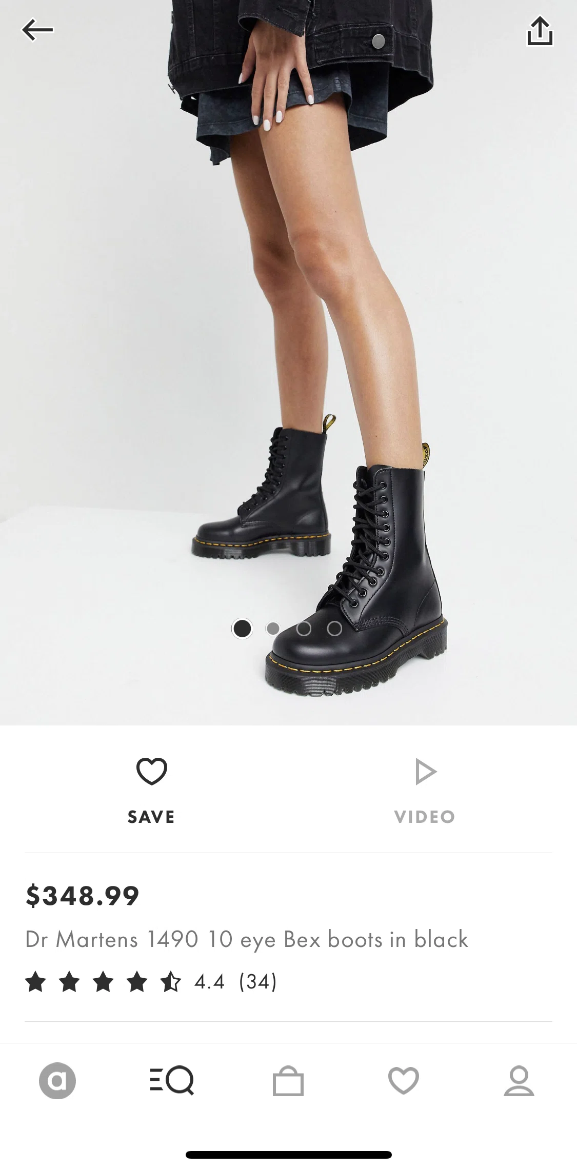 Asos Screen screen in the Product details flow