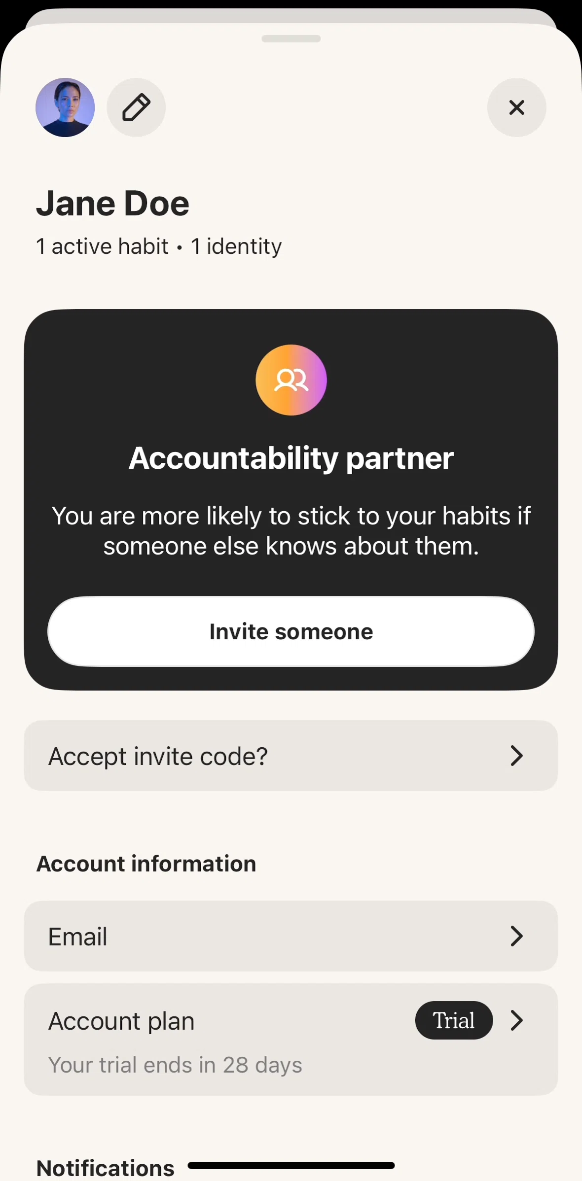 Atoms Screen screen in the Email flow