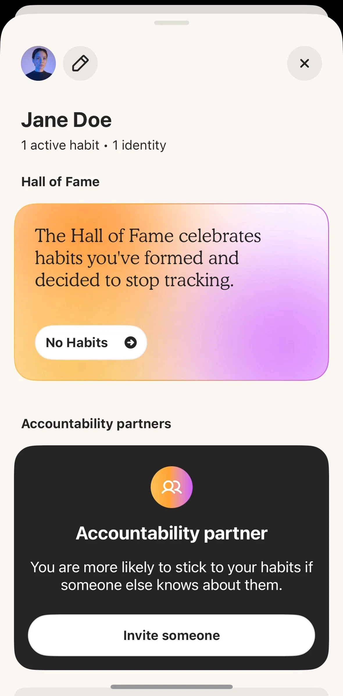 Atoms Screen screen in the Hall of fame flow